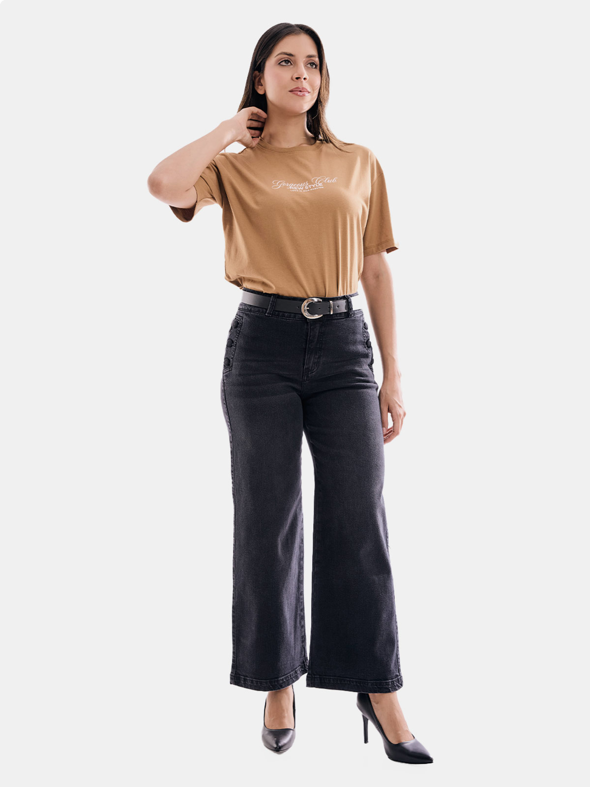 JEAN ALGODÓN WIDE LEG MUJER METAL JEANS CINDY - 1