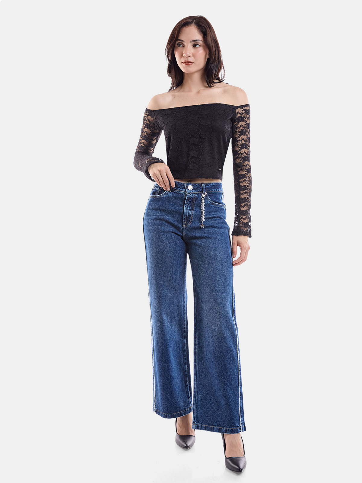JEANS ALGODÓN WIDE LEG MUJER METAL JEANS LONDRES - 1