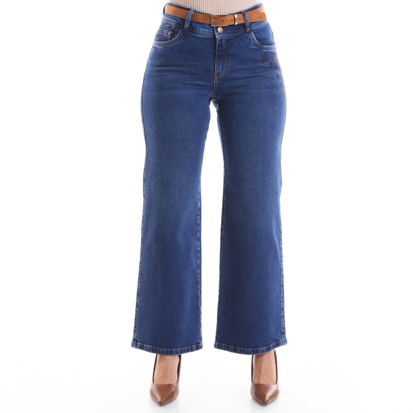 JEANS ALGODÓN WIDE LEG MUJER METAL JEANS BECKY - 1