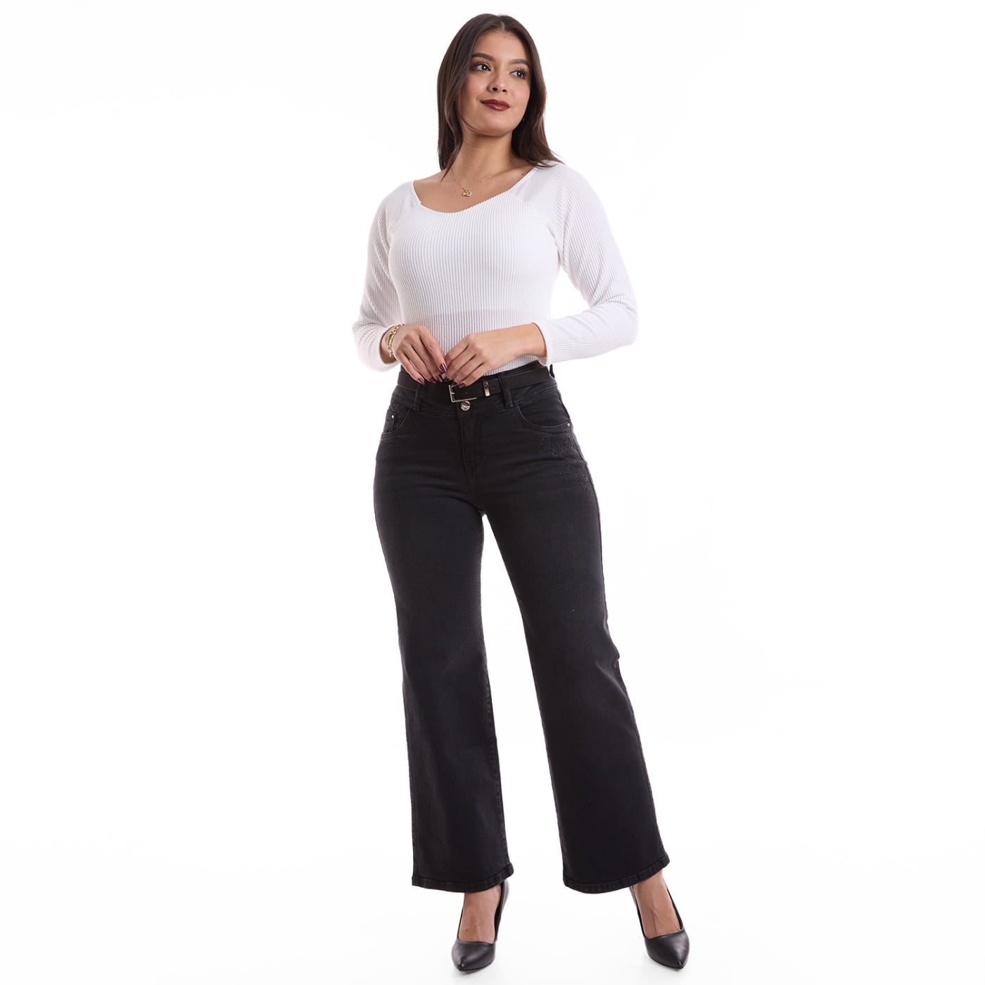 JEANS ALGODÓN WIDE LEG MUJER METAL JEANS BECKY - 1