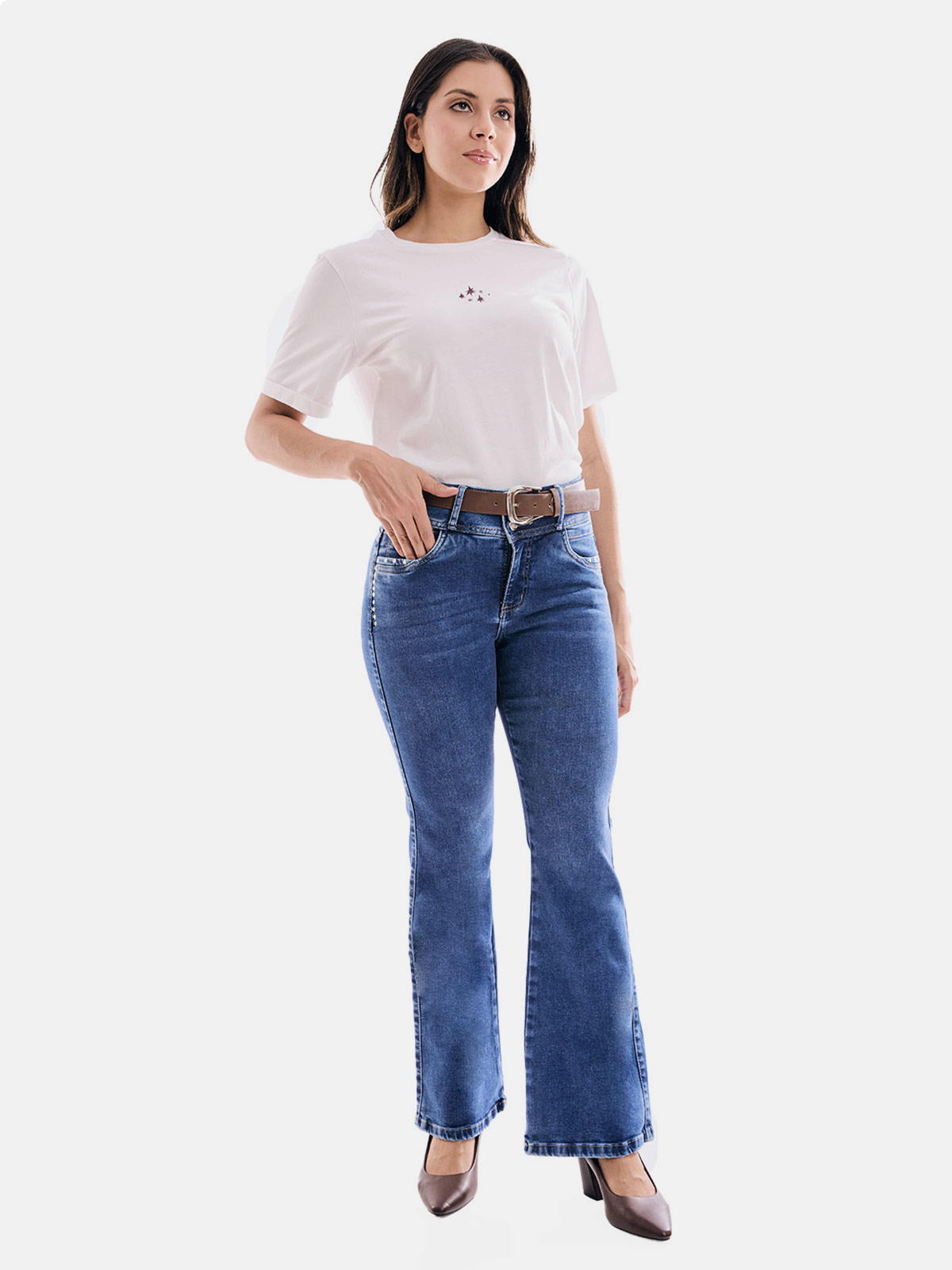 JEANS ALGODÓN FLARE MUJER METAL JEANS LIVERPOOL - 1