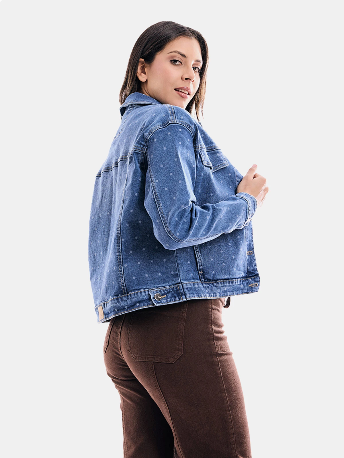 CASACA MUJER METAL JEANS AZUL LUNARES ATENEA - 2