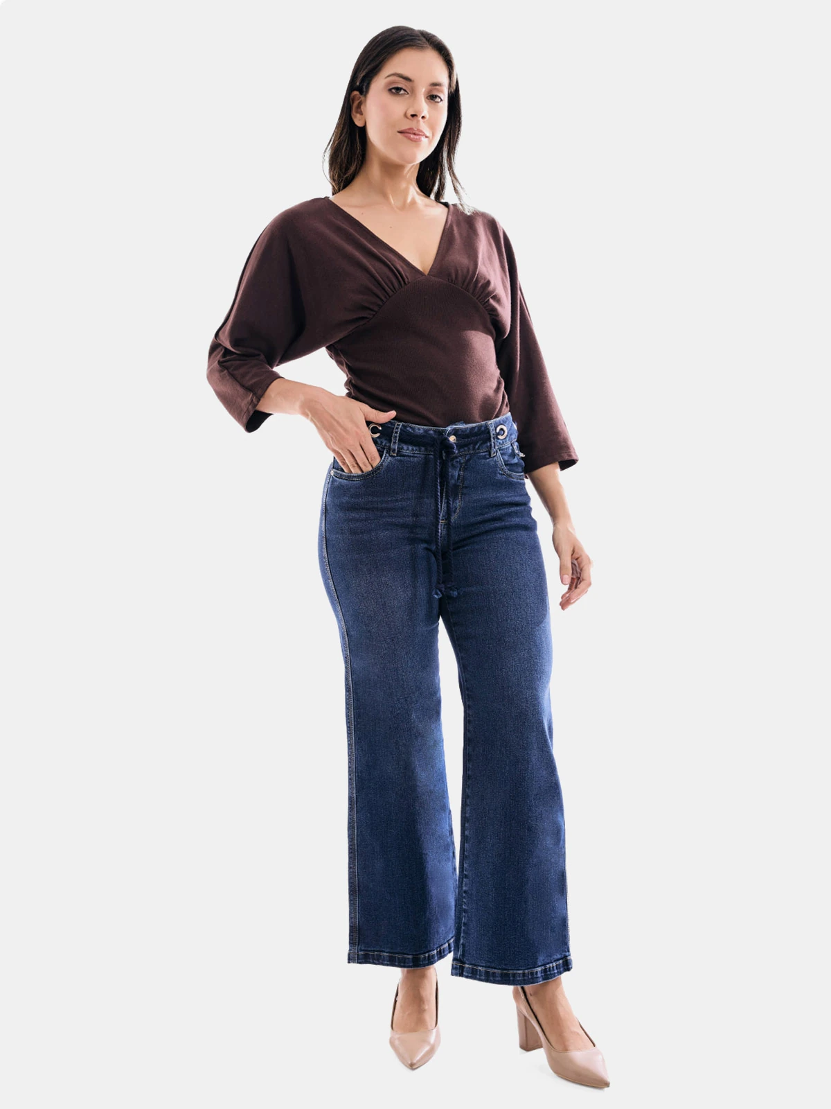 JEANS ALGODÓN WIDE LEG MUJER METAL JEANS KEYLA - 1