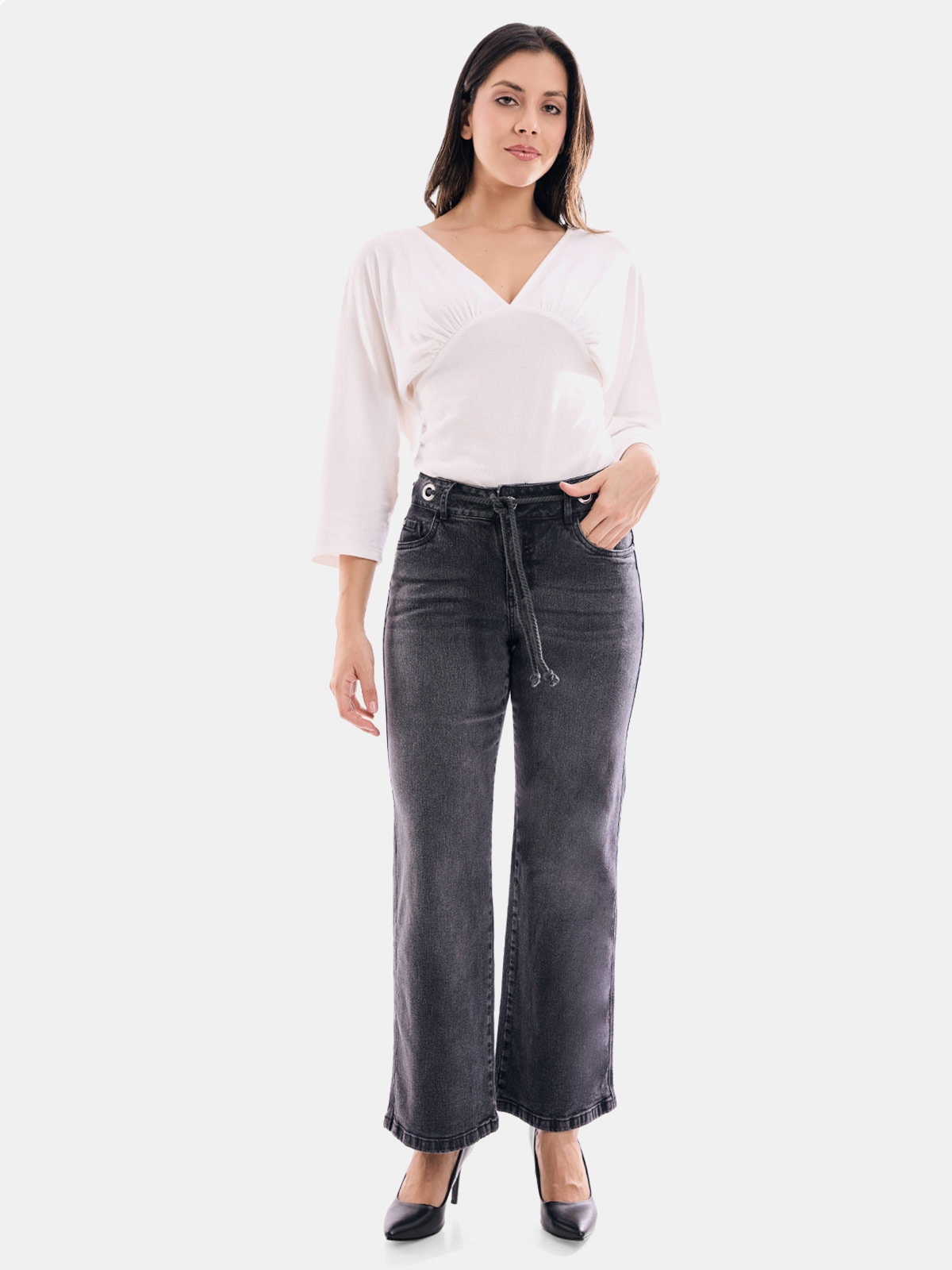 JEANS ALGODÓN WIDE LEG MUJER METAL JEANS KEYLA - 1