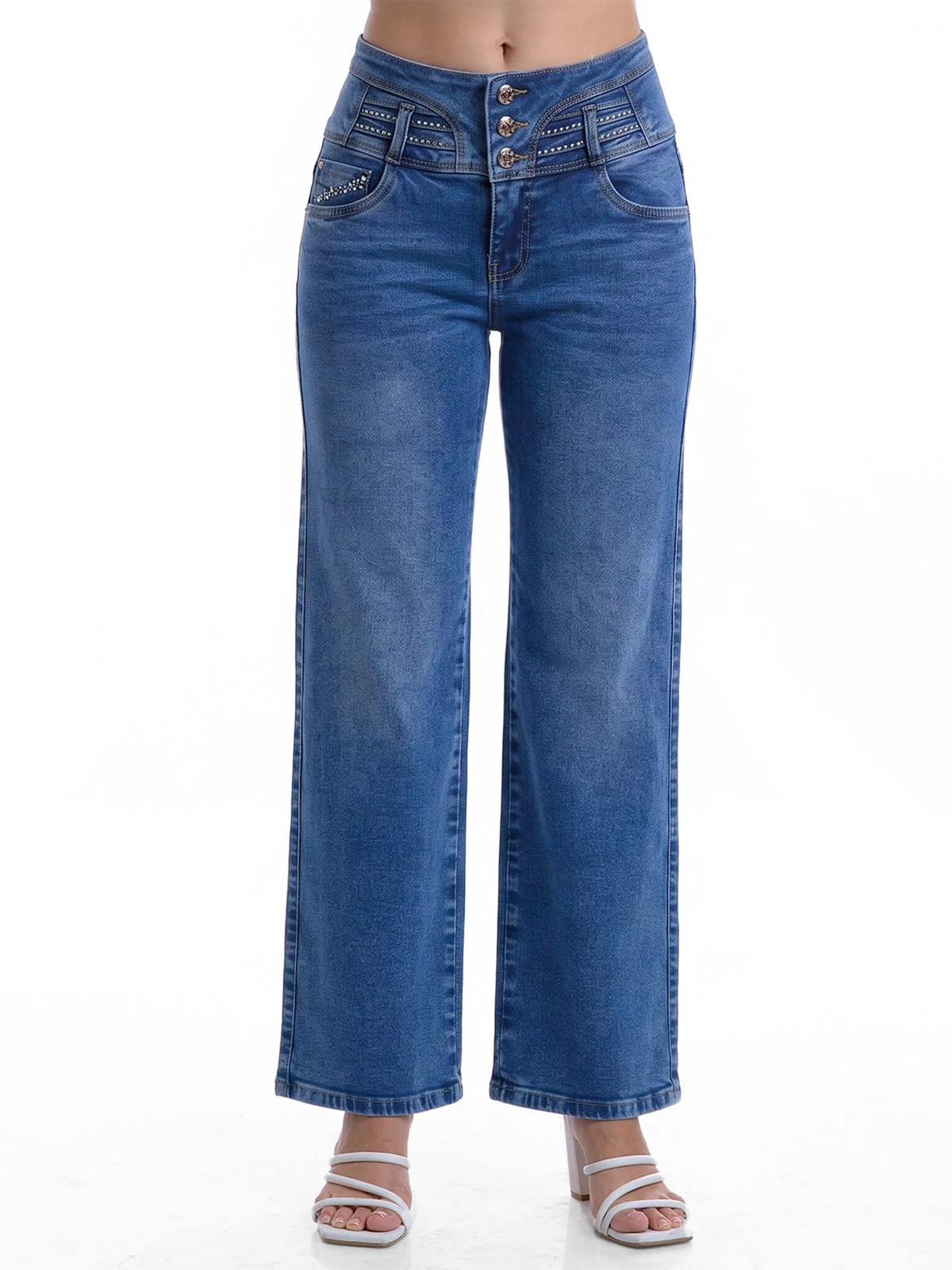 JEANS ALGODÓN WIDE LEG MUJER METAL JEANS MANCHESTER - 1