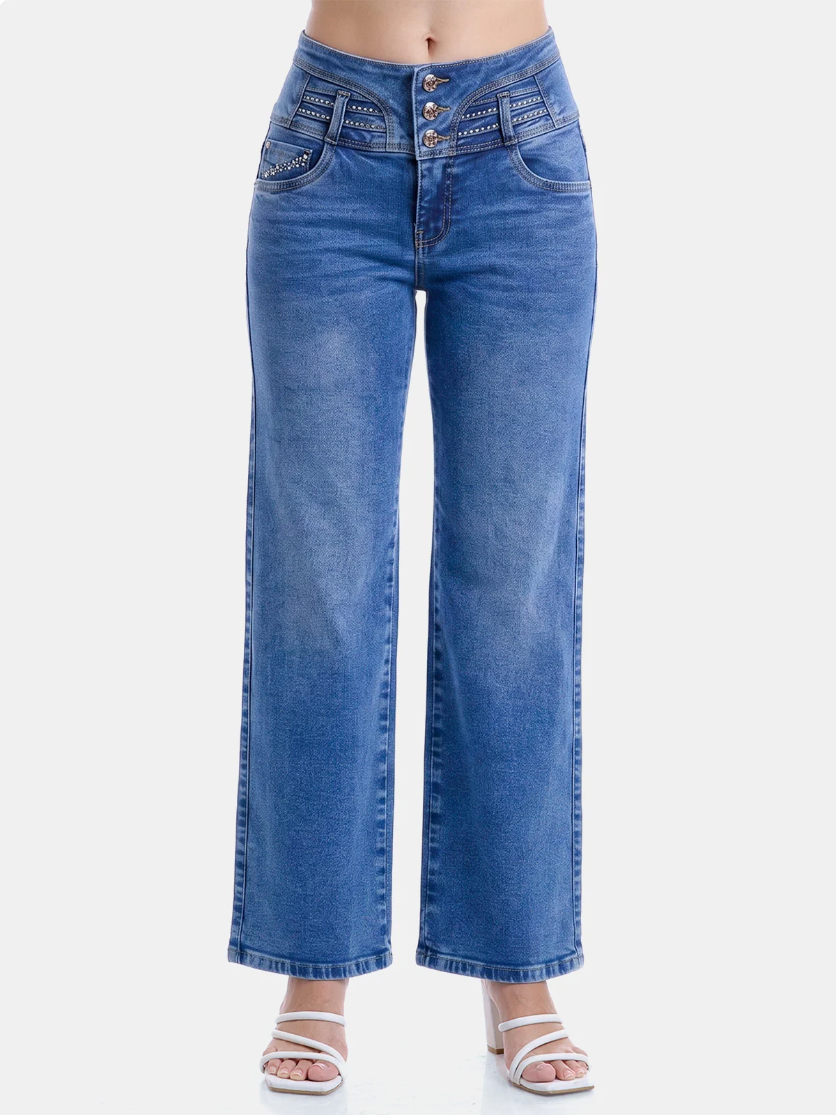 JEANS ALGODÓN WIDE LEG MUJER METAL JEANS MANCHESTER - 1