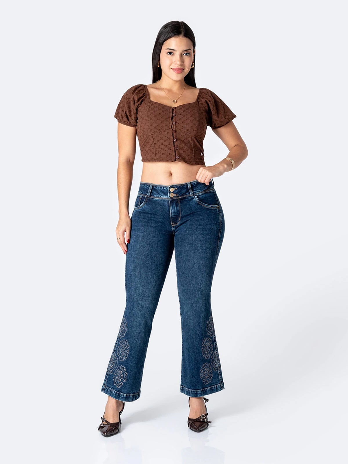 JEANS FLARE MUJER PIONIER DENIM STRETCH KHARISSA - 1