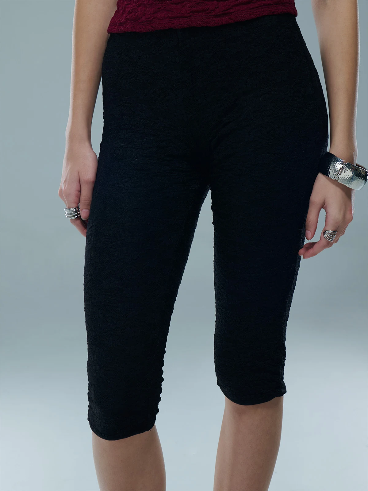 PANTALÓN CAPRI MUJER INDEX ENCAJE - 4