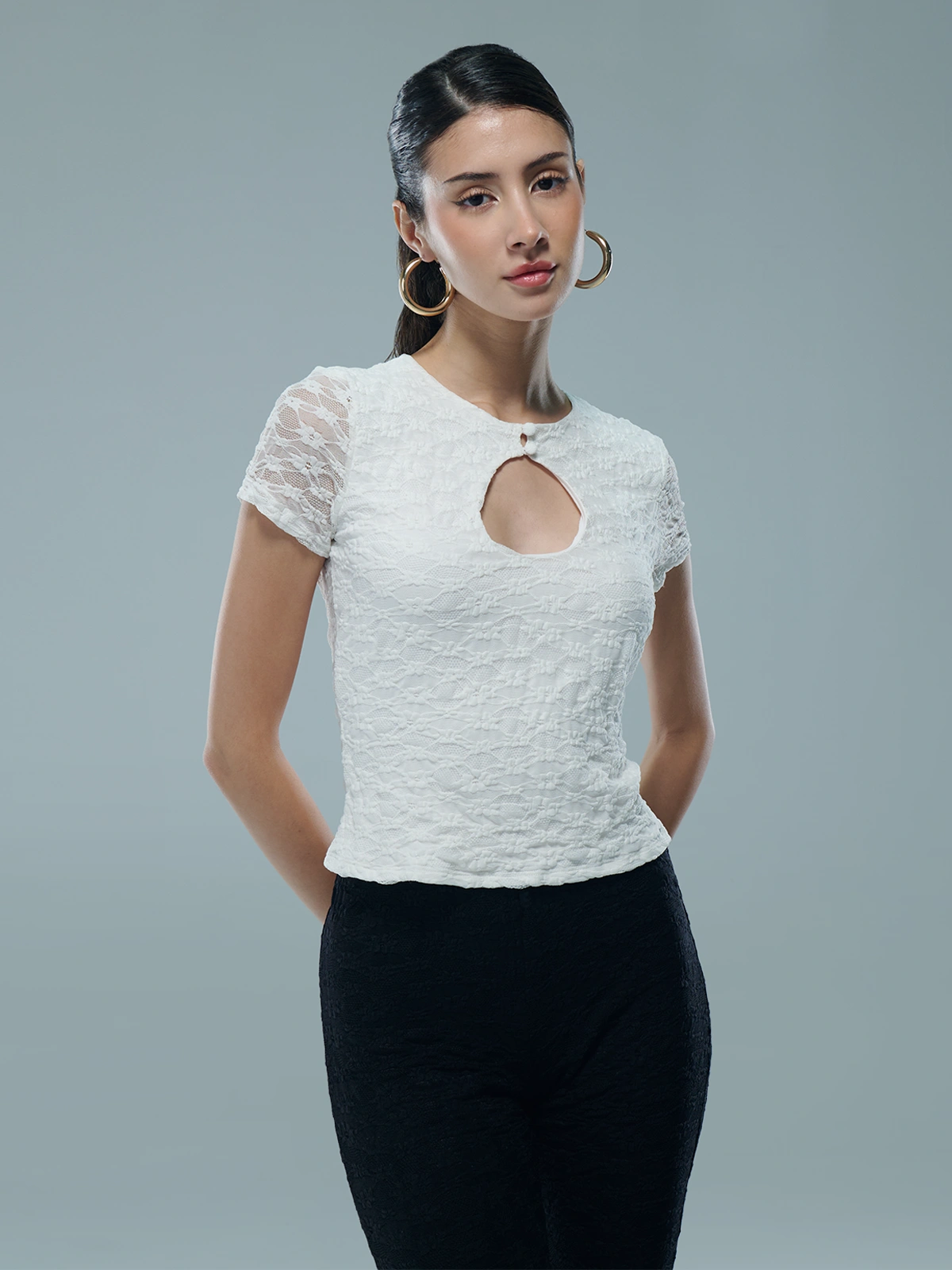 POLO MANGA CORTA MUJER INDEX ENCAJE - 1