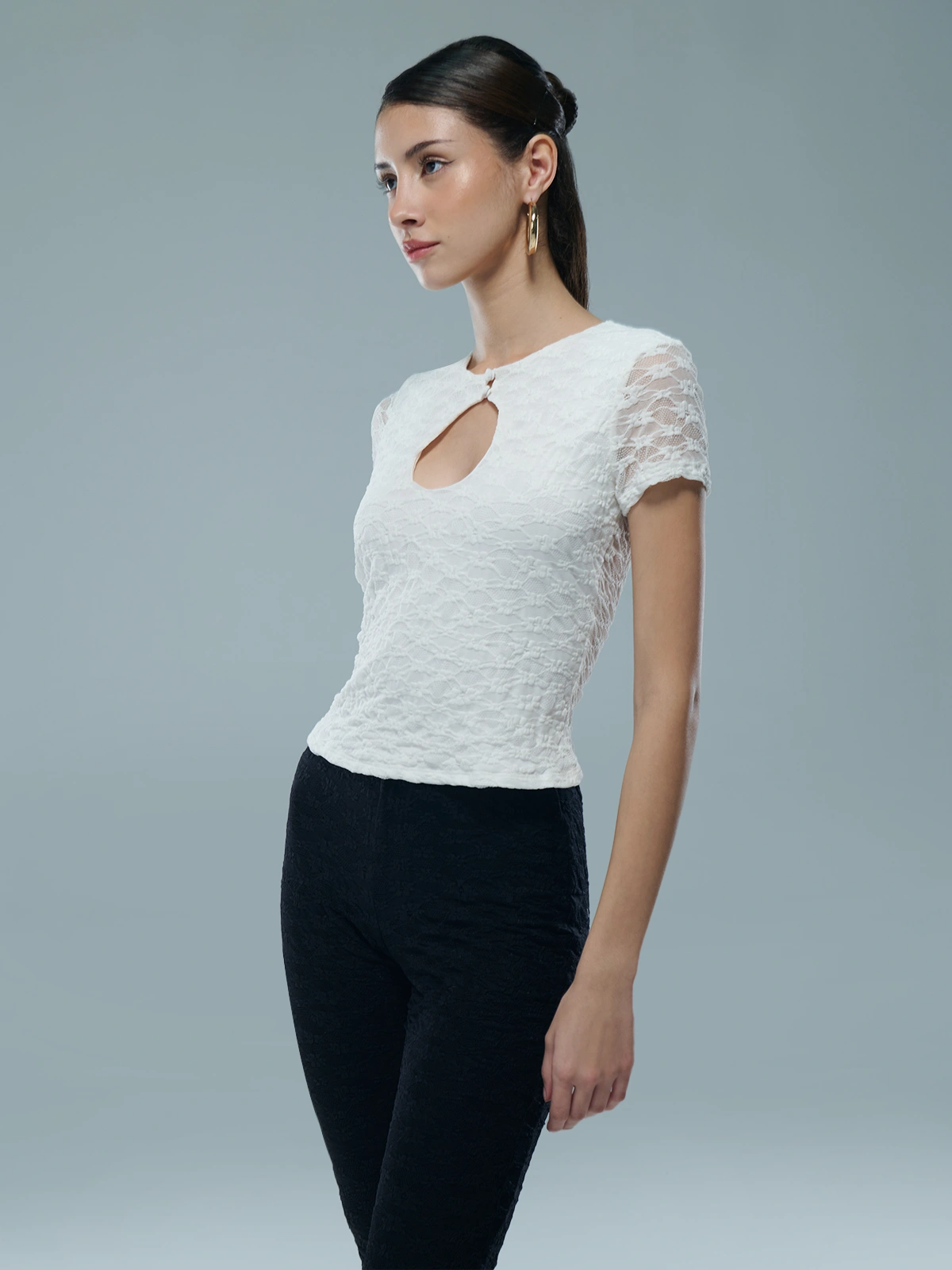 POLO MANGA CORTA MUJER INDEX ENCAJE - 3