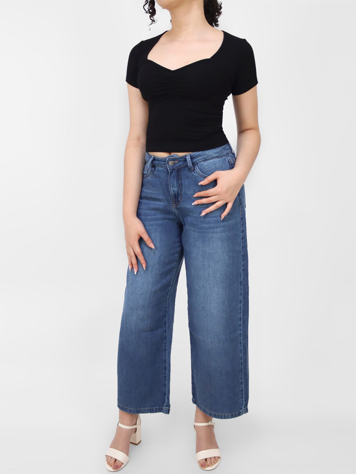 JEANS CULOTTE CROP MUJER KAYRA POBLET PERFECT FIT - 1