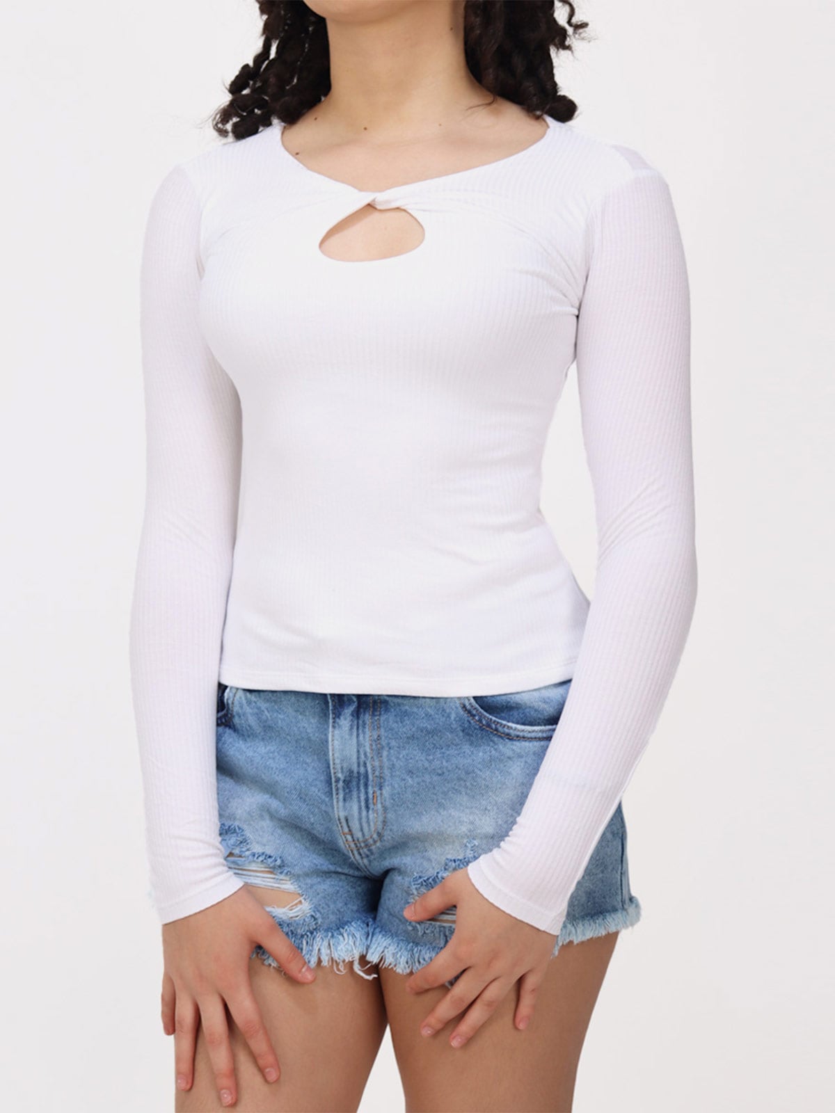POLO MANGA LARGA ALGODÓN MUJER KAYRA POBLET PERFECT FIT HUESO - 1