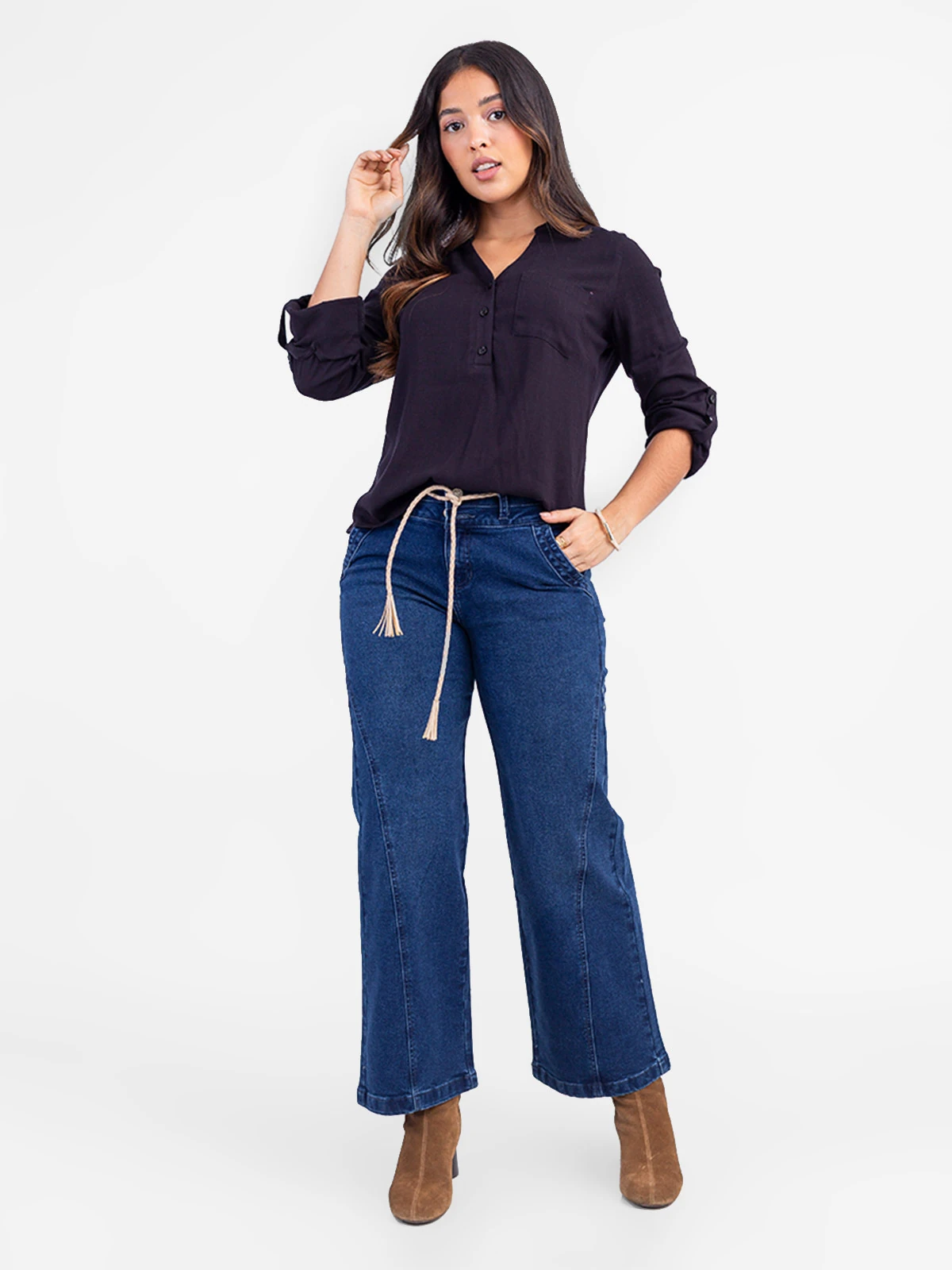 JEANS ALGODÓN REGULAR MUJER SODA BLUES DENIM - 1