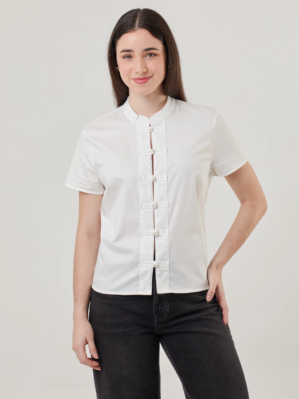 BLUSA MANGA CORTA ALGODÓN MUJER INDEX - 1