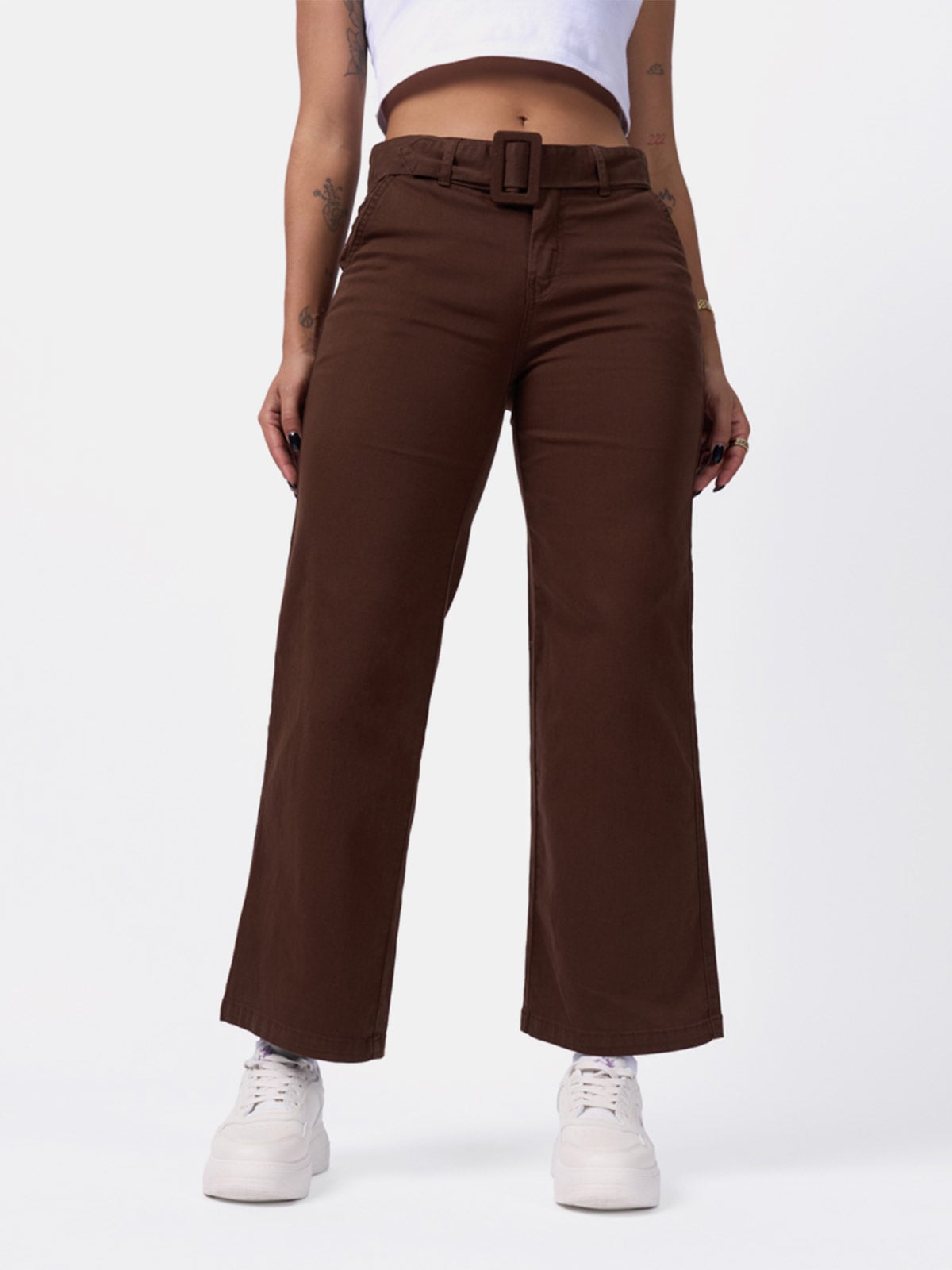 PANTALÓN ALGODÓN WIDELEG MUJER BRONCO AYELIN - 2