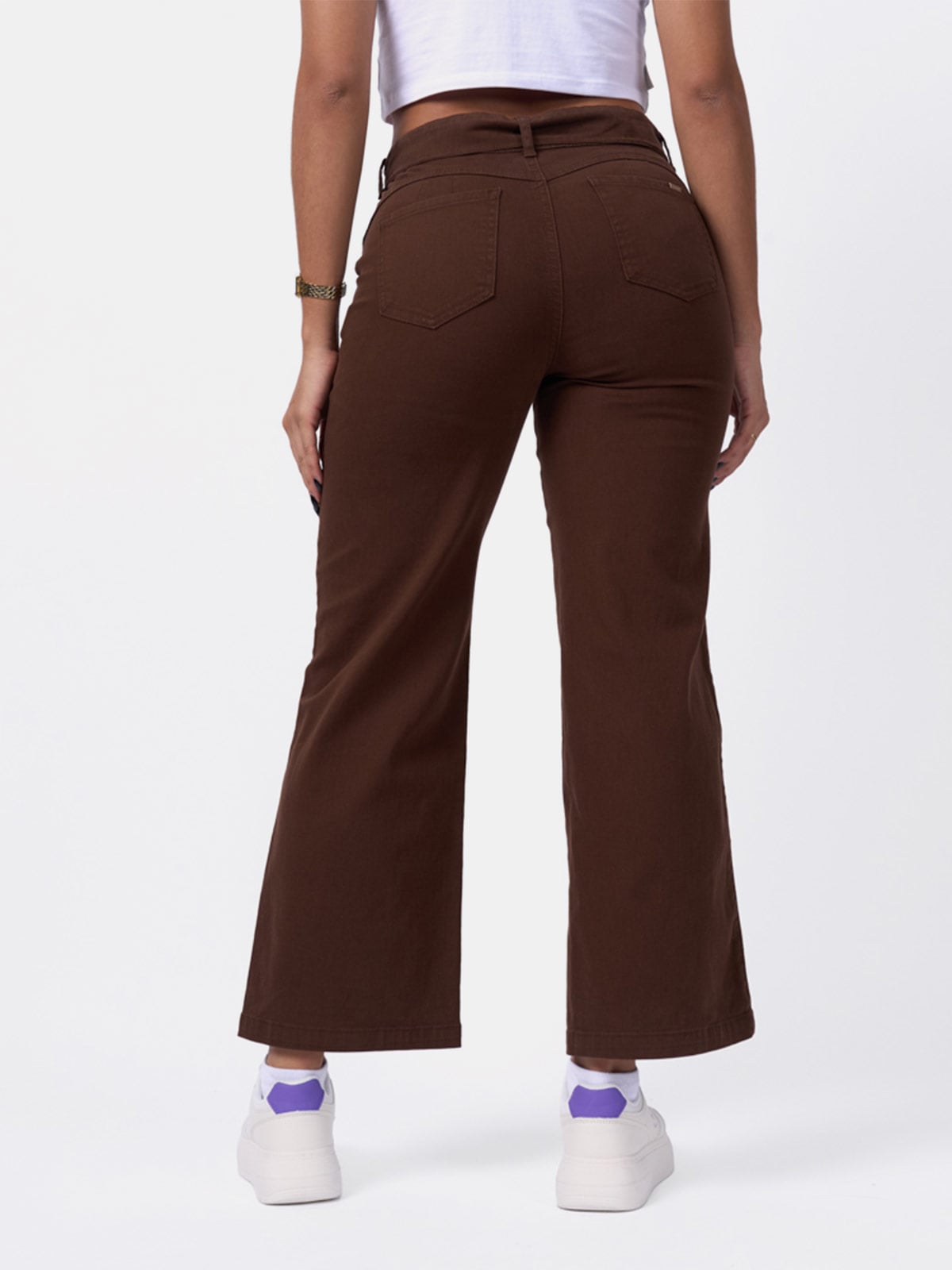 PANTALÓN ALGODÓN WIDELEG MUJER BRONCO AYELIN - 3