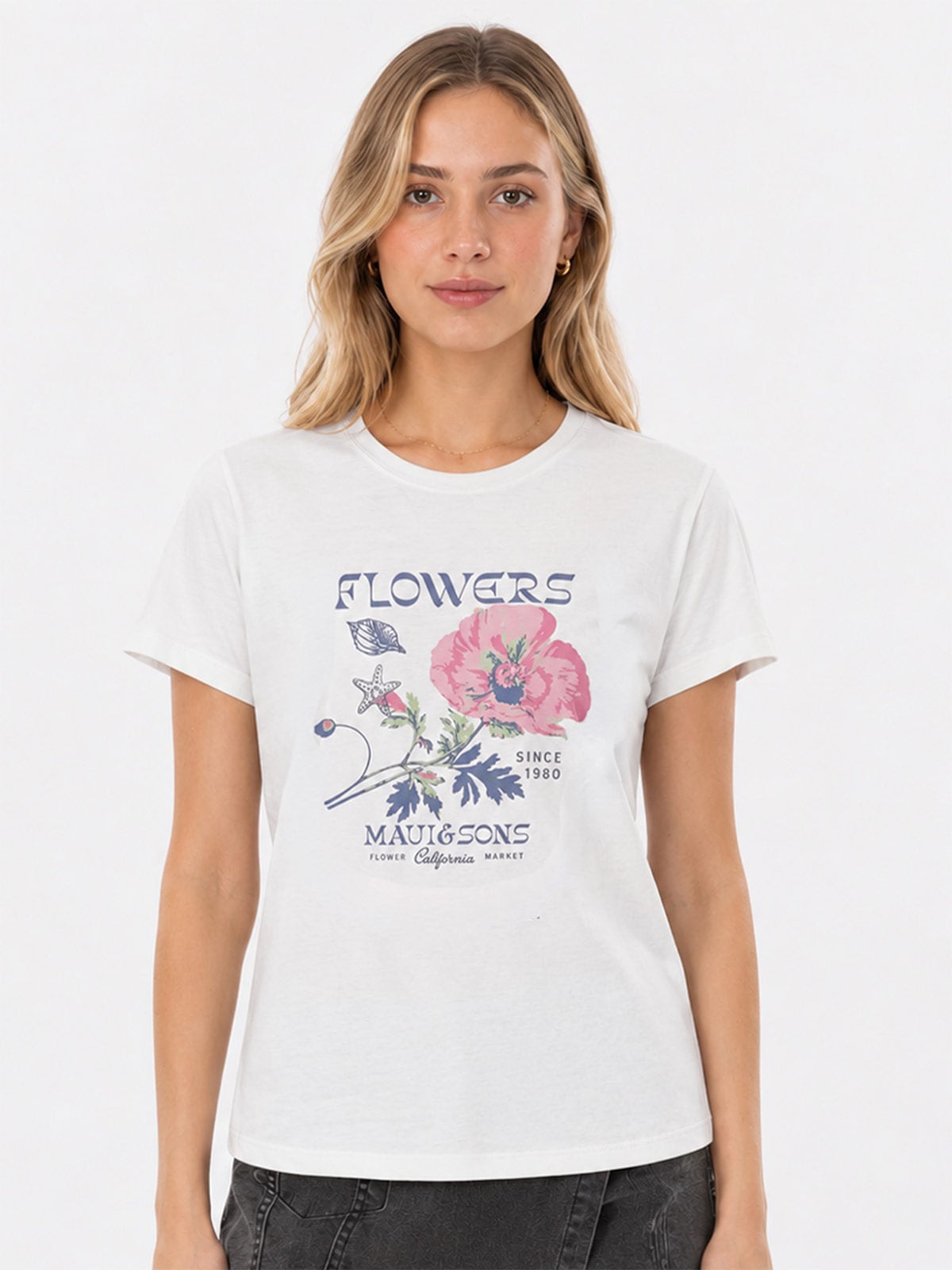 POLO MANGA CORTA ALGODÓN MUJER MAUI AND SONS BLANCO - 1