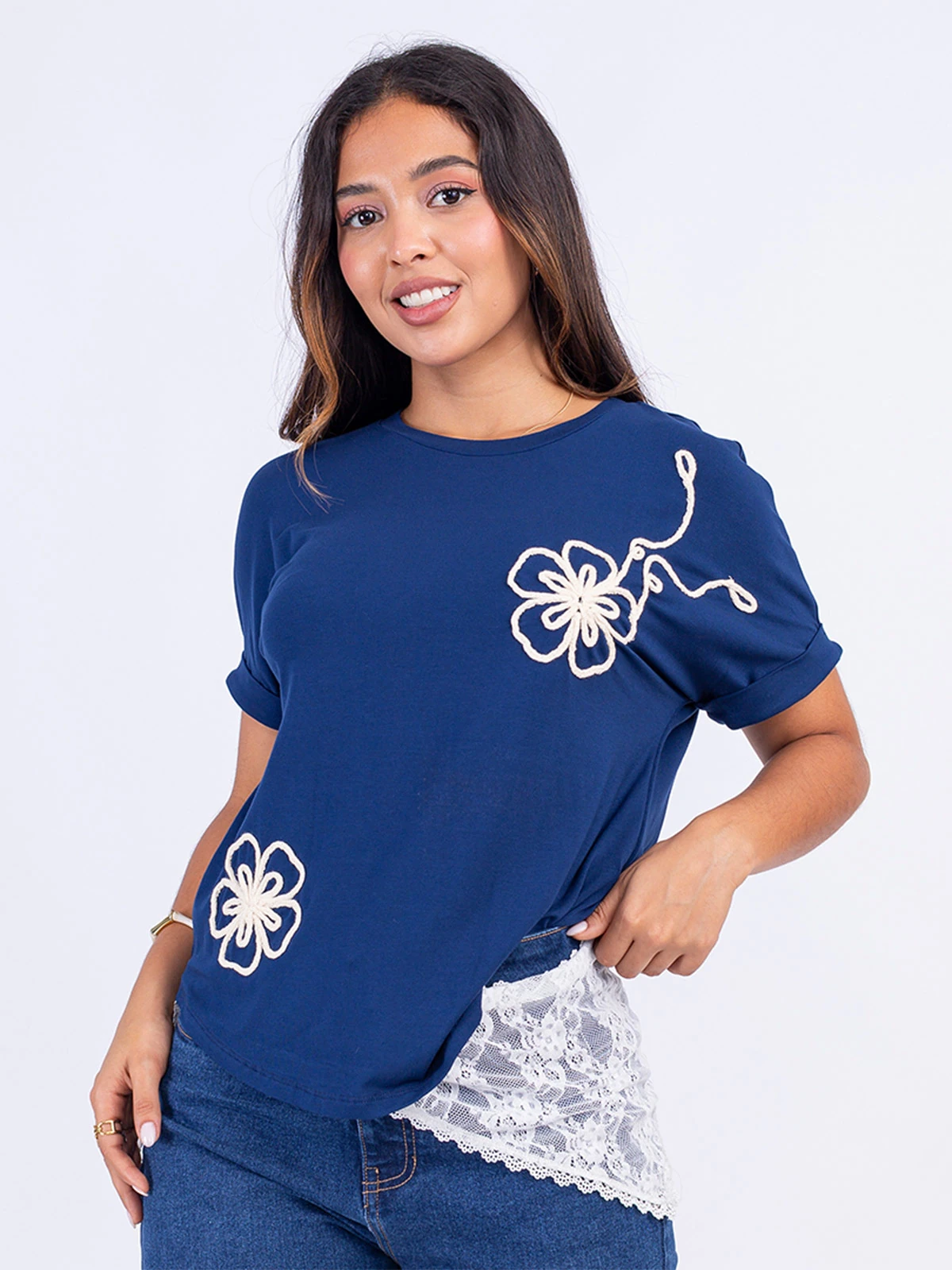 POLO MANGA CORTA ALGODÓN MUJER SODA BLUES BORDADO MADIT - 1