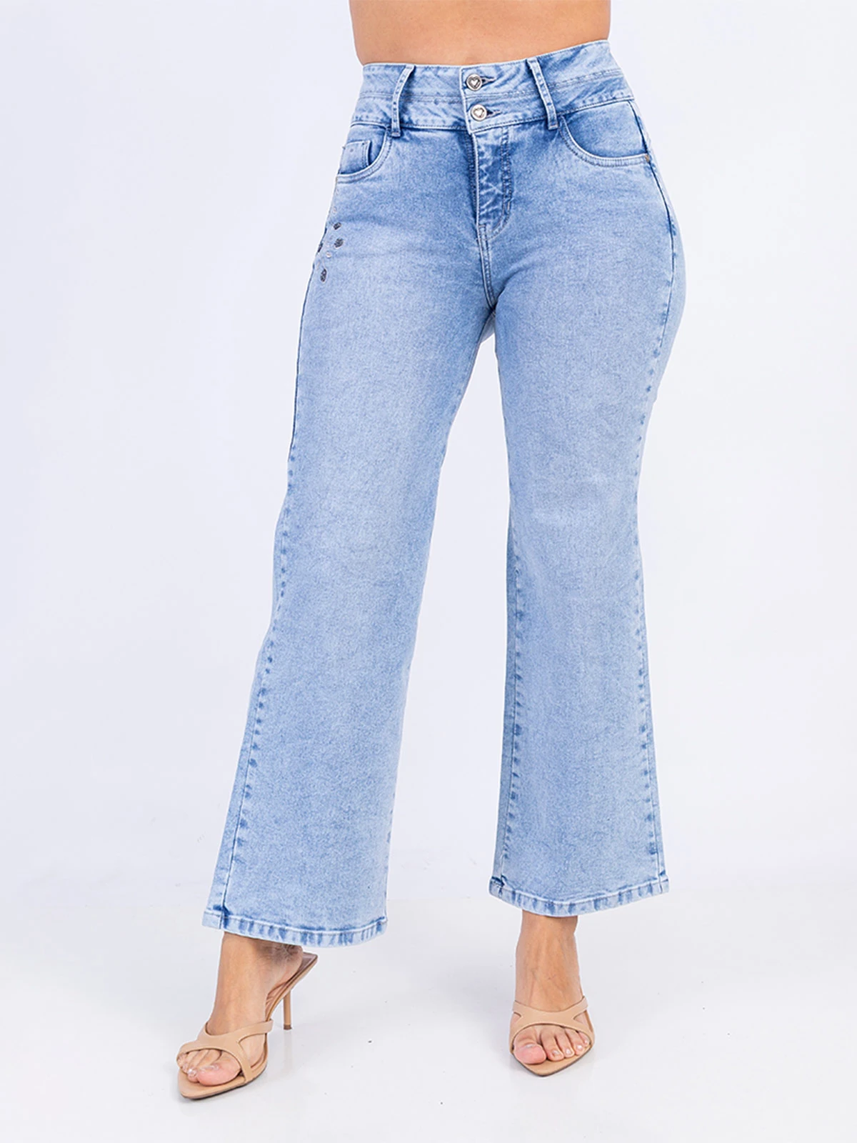 JEANS ALGODÓN REGULAR MUJER SODA BLUES BORDADO BENETI - 2
