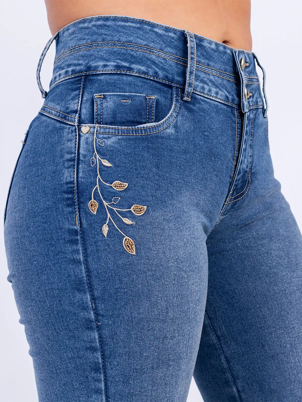 JEANS ALGODÓN REGULAR MUJER SODA BLUES BORDADO BENETI - 5