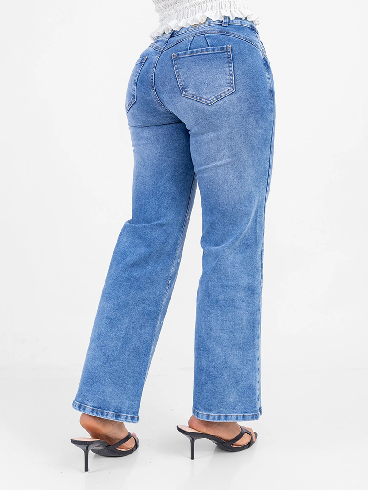 JEANS ALGODÓN REGULAR MUJER SODA BLUES ESTAMPADO POLKA - 3