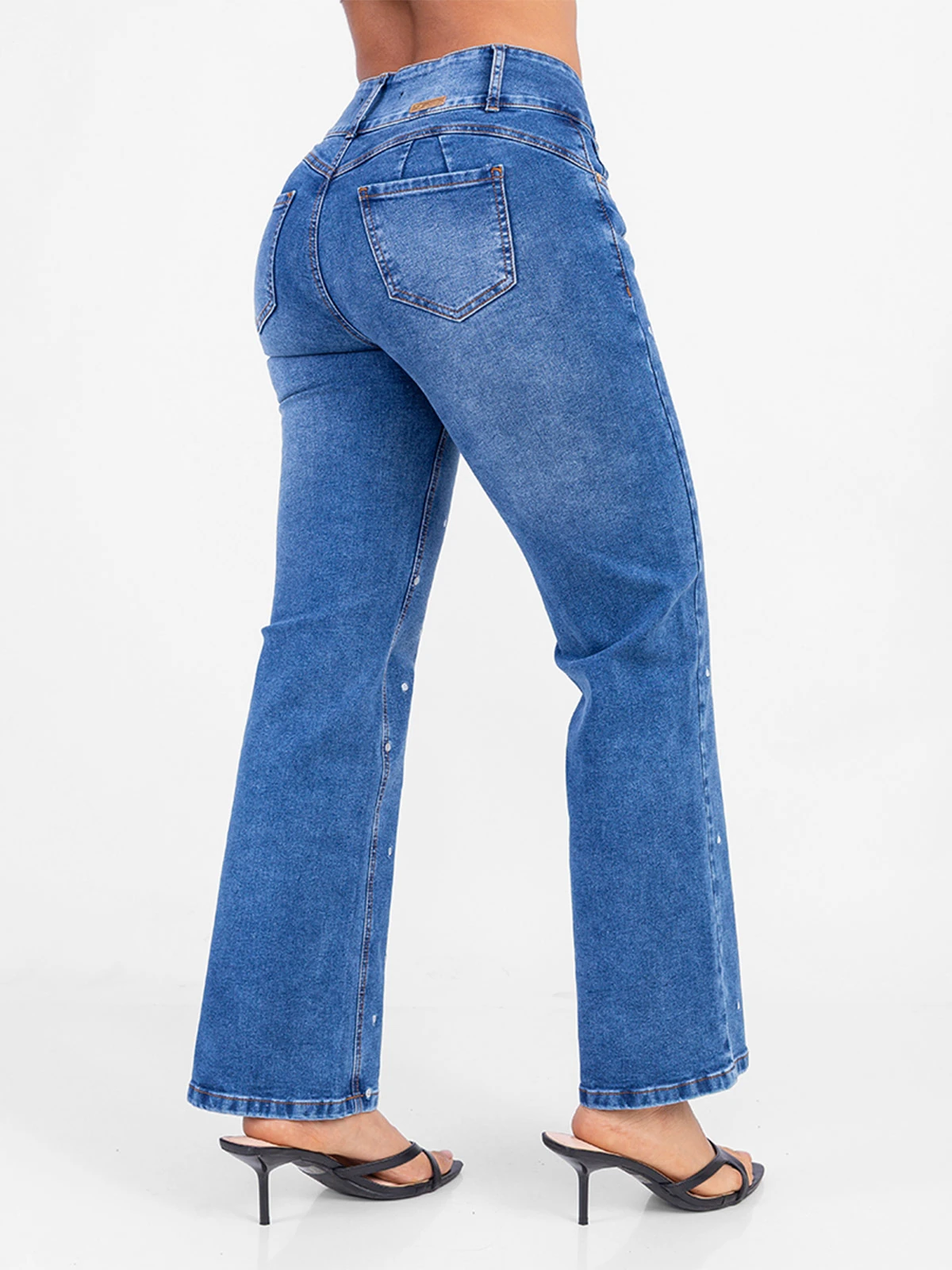 JEANS ALGODÓN REGULAR MUJER SODA BLUES ESTAMPADO POLKA - 3