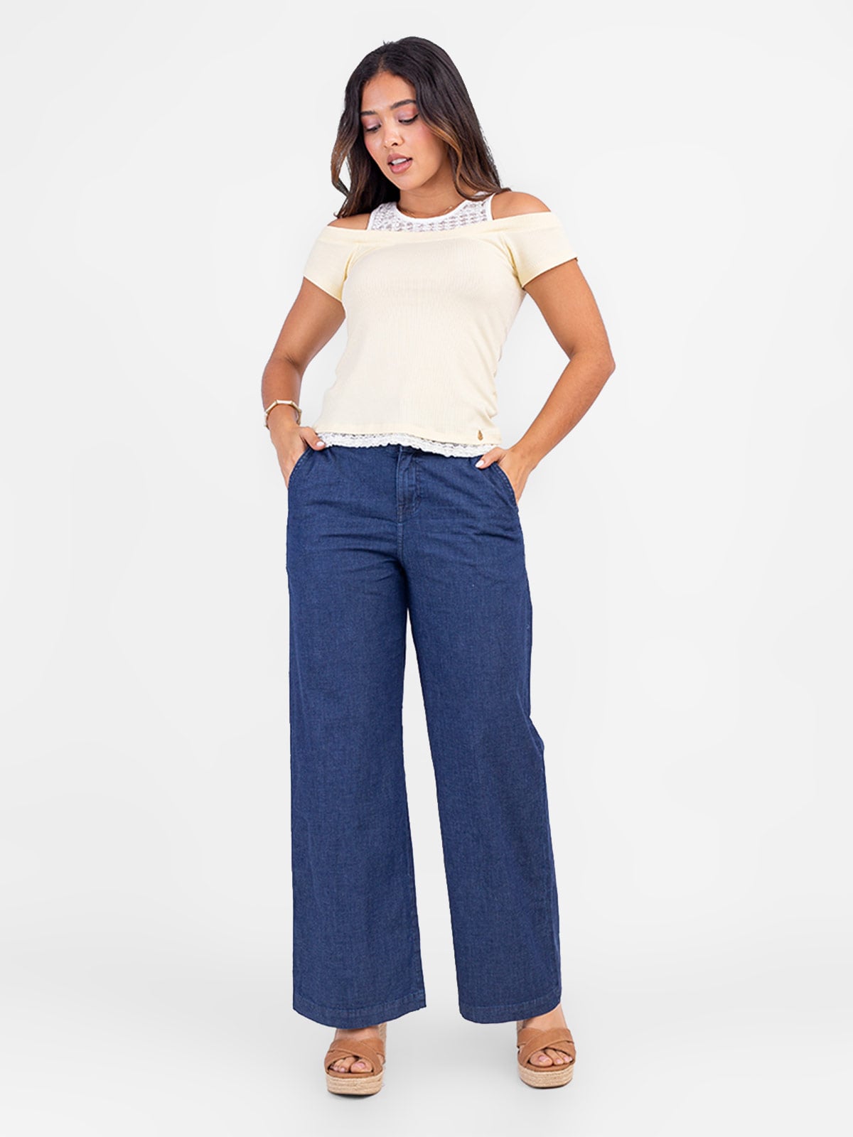 PANTALÓN ALGODÓN REGULAR MUJER SODA BLUES GINYER - 1