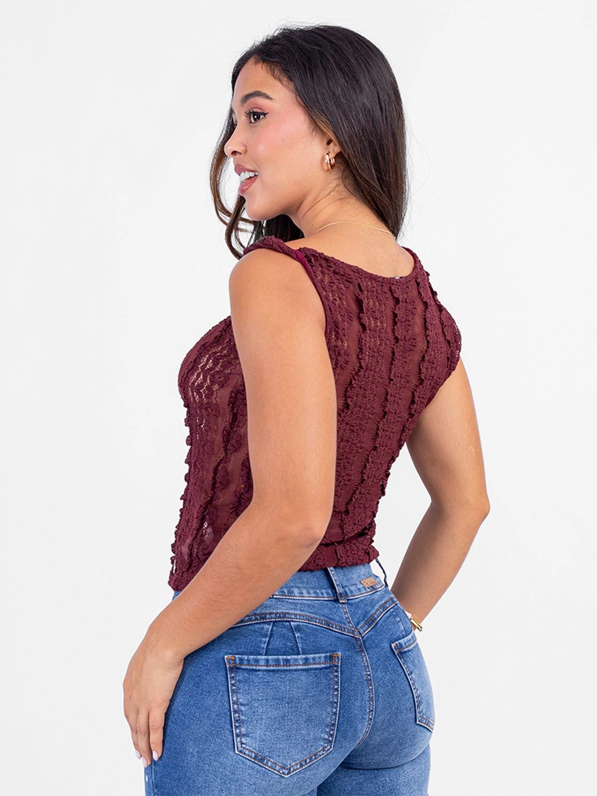 POLO CUELLO OJAL ENCAJE MUJER SODA BLUES SAUCET NEGRO S - 2