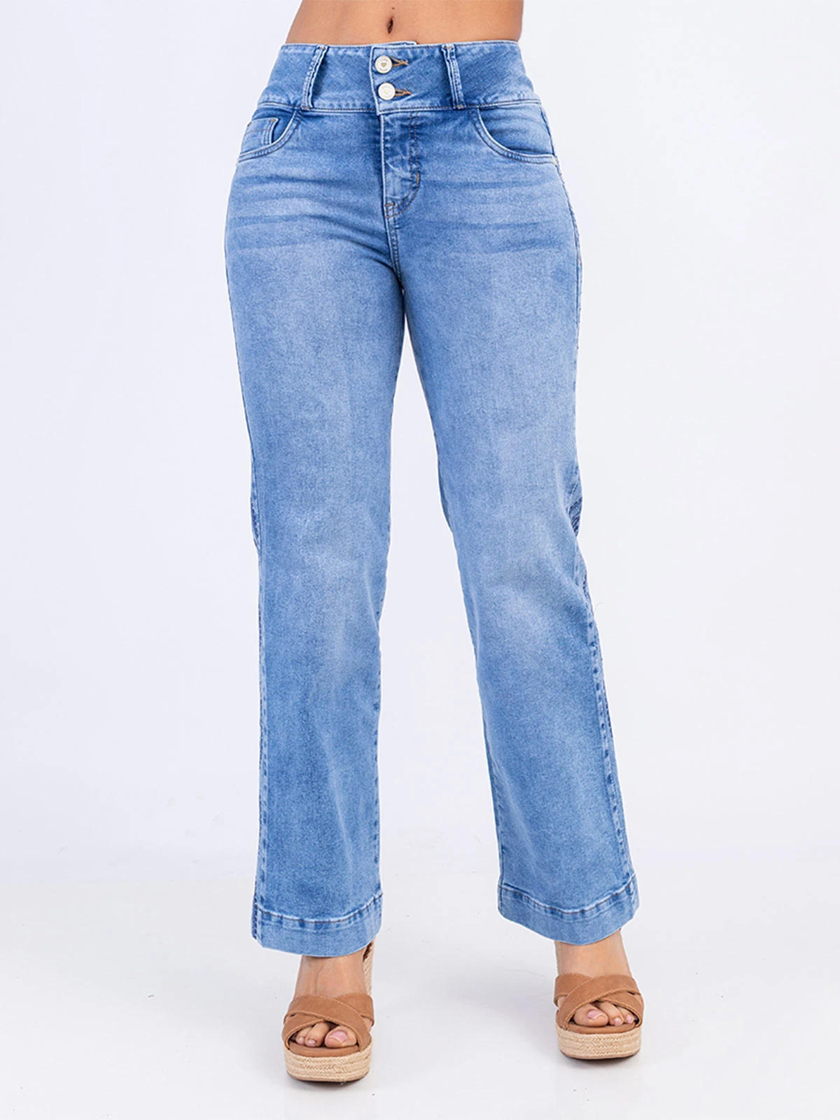 JEANS ALGODÓN REGULAR MUJER SODA BLUES BORDADO MONROY - 2