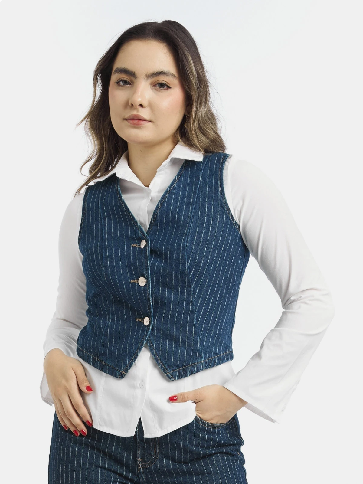 CHALECO SIN MANGAS MUJER PARADA 111 DENIM JANET - 1