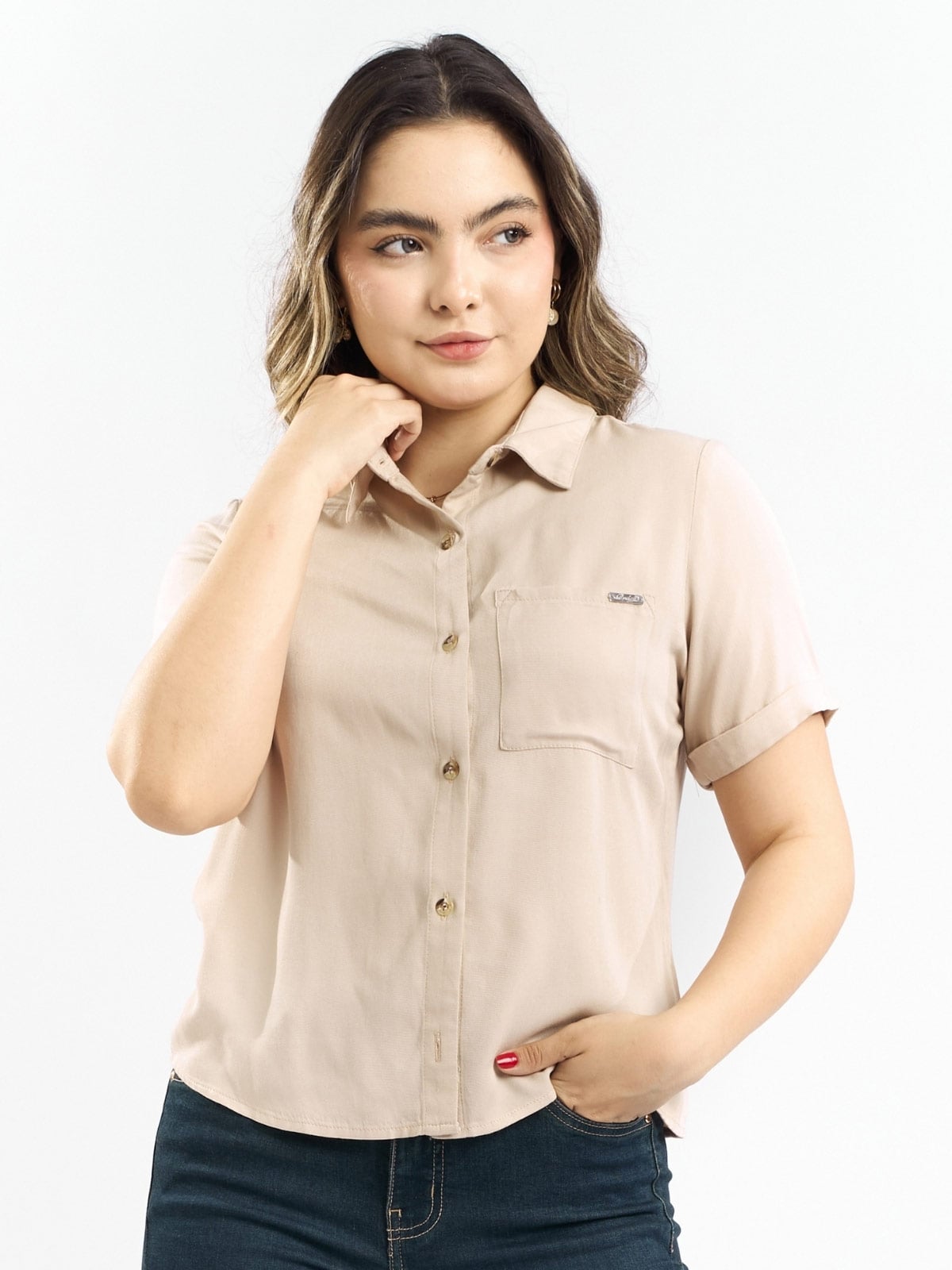 BLUSA MANGA CORTA ALGODÓN MUJER PARADA 111 FATIMA - 1