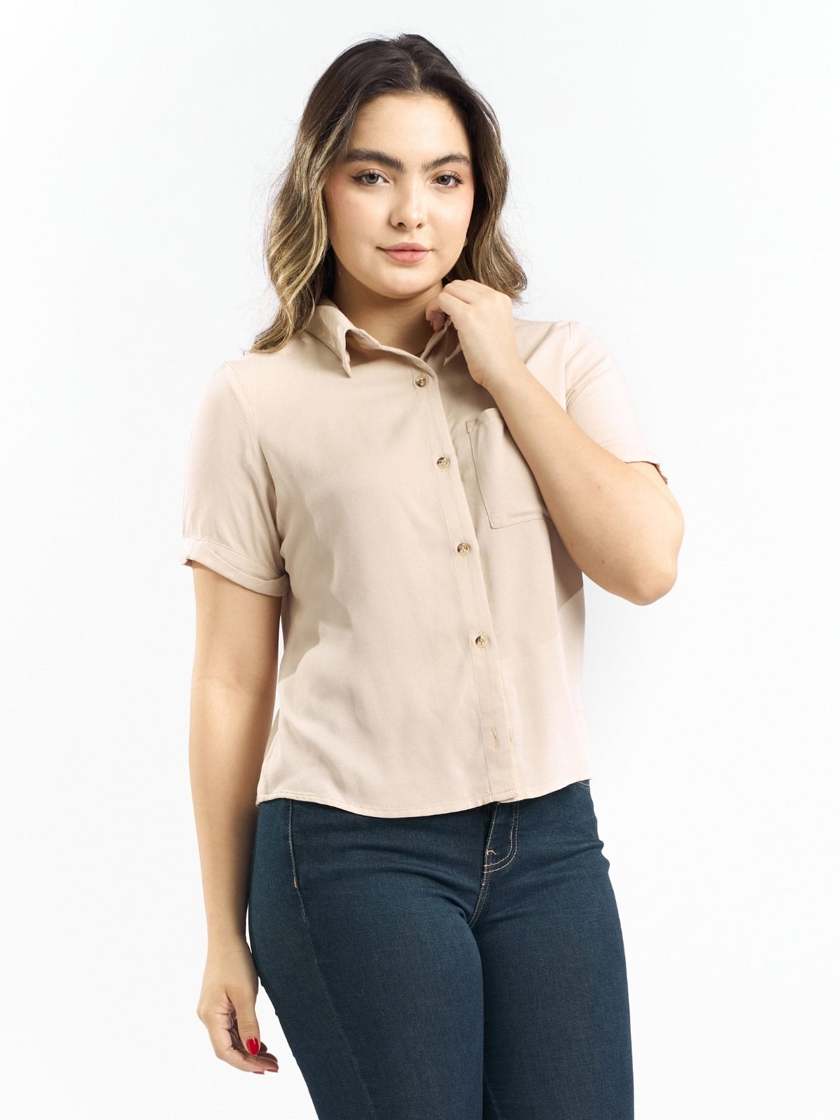 BLUSA MANGA CORTA ALGODÓN MUJER PARADA 111 FATIMA - 3