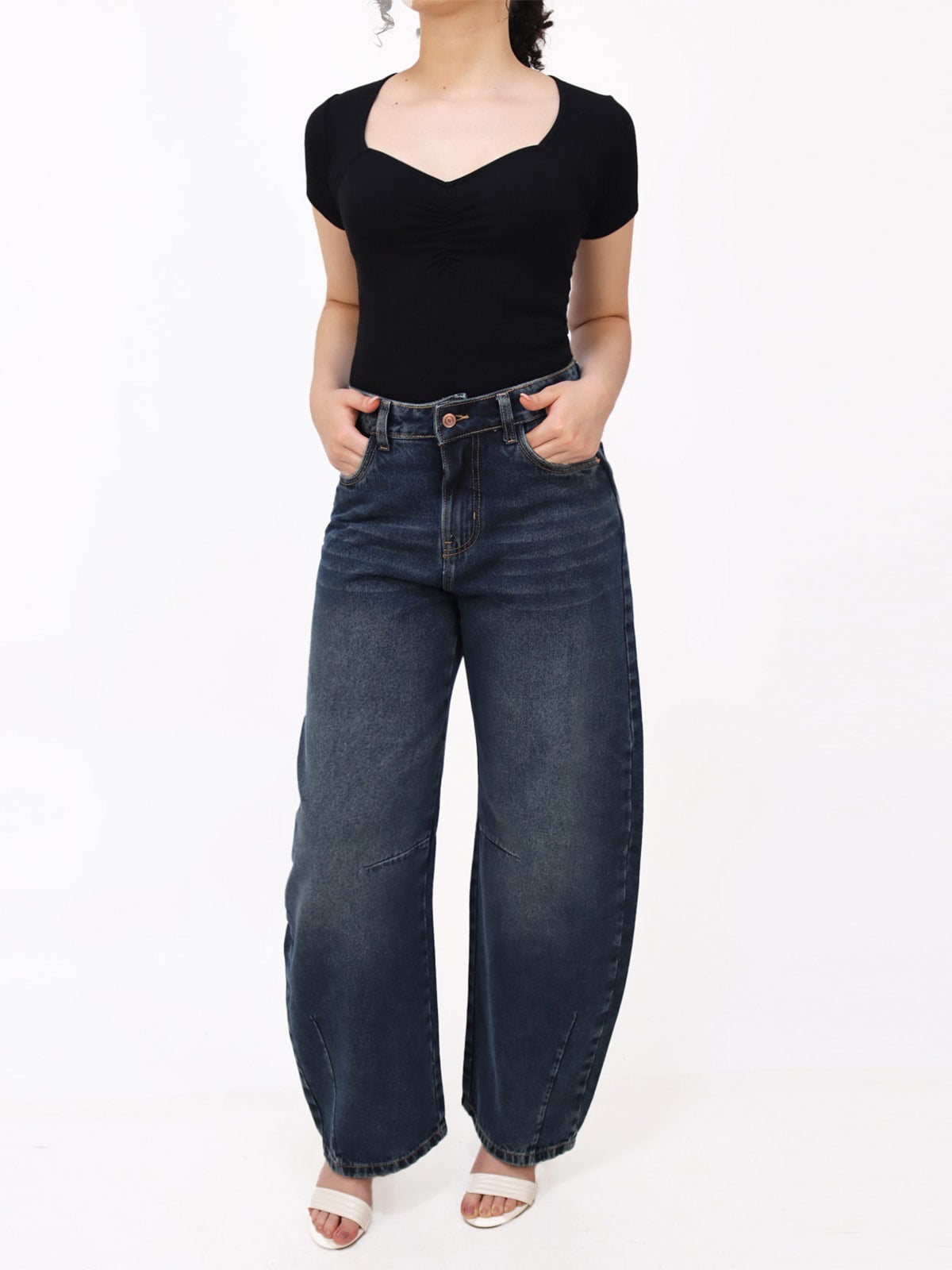 JEANS ALGODÓN REGULAR BALLON MUJER KAYRA POBLET PERFECT FIT CELESTE - 1