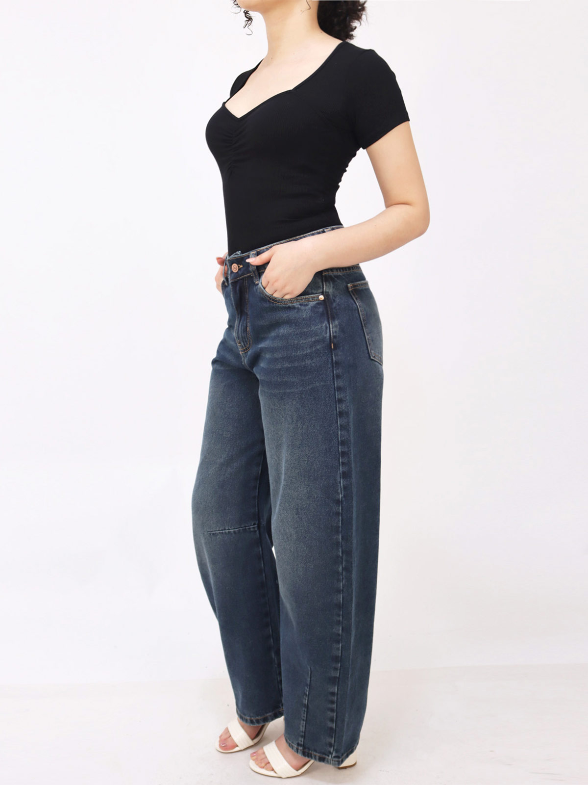 JEANS ALGODÓN REGULAR BALLON MUJER KAYRA POBLET PERFECT FIT CELESTE - 2