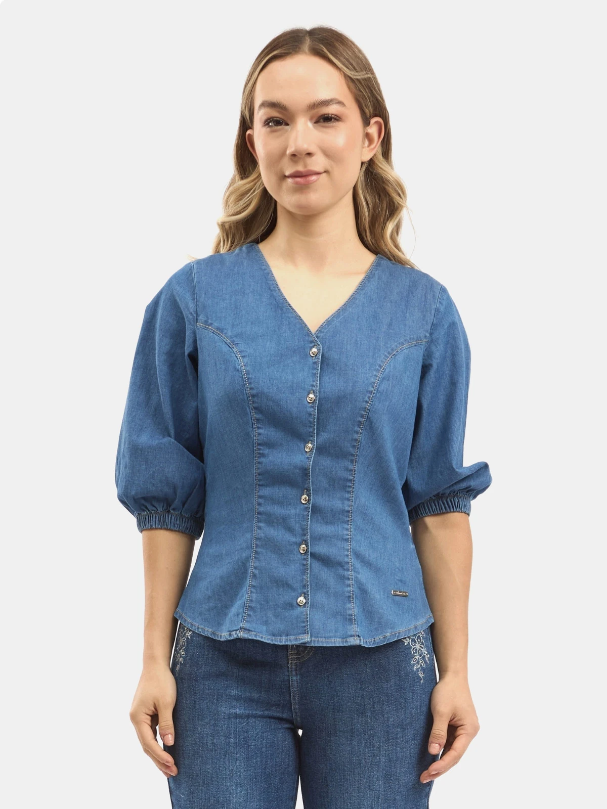 BLUSA MANGA CORTA ALGODÓN MUJER PARADA 111 ANGIE - 1