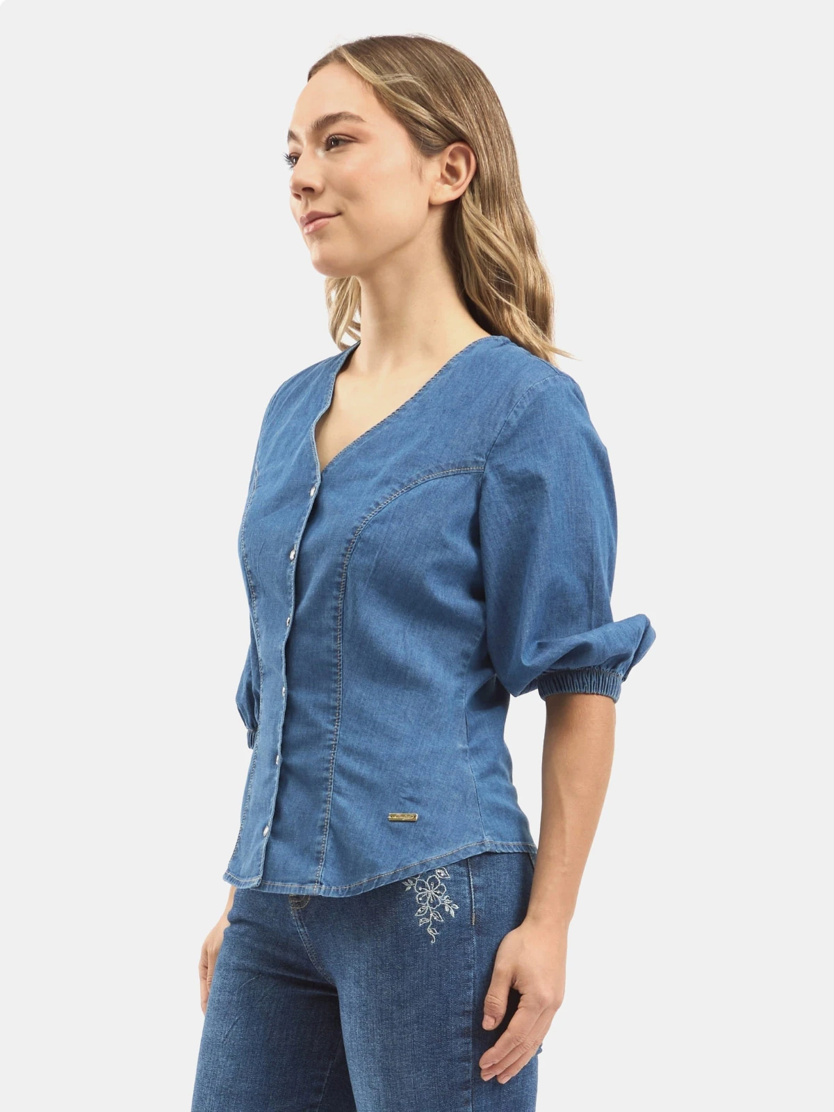 BLUSA MANGA CORTA ALGODÓN MUJER PARADA 111 ANGIE - 3