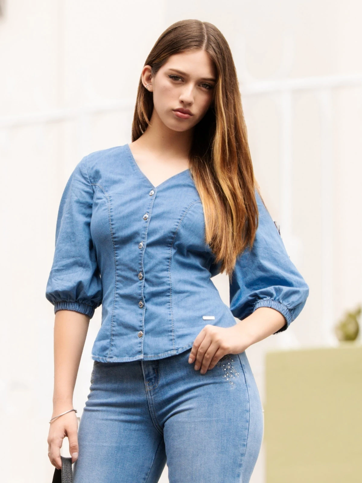 BLUSA MANGA CORTA ALGODÓN MUJER PARADA 111 ANGIE - 1