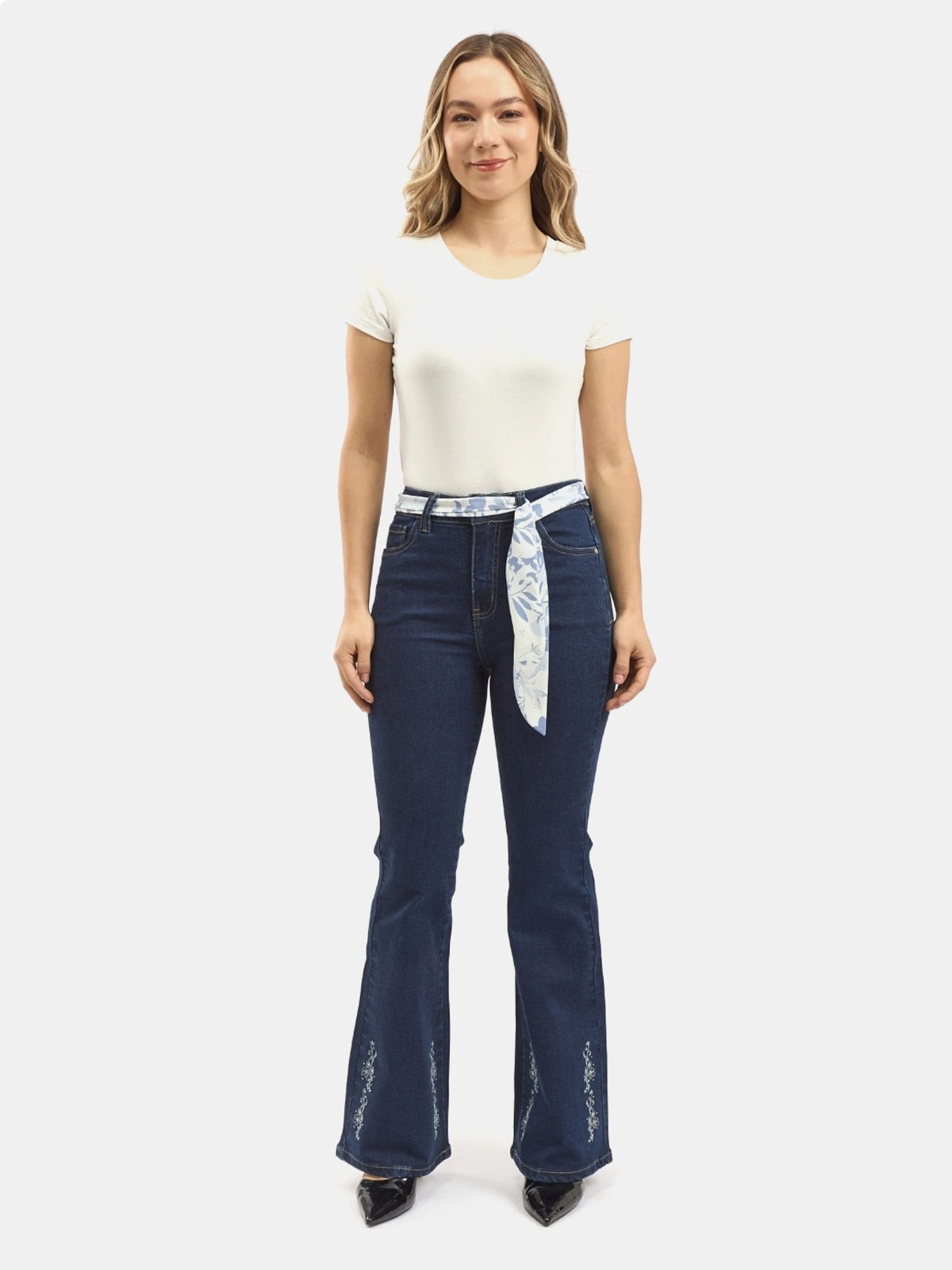 JEANS ALGODÓN FLARE MUJER PARADA 111 VIOLETA - 1