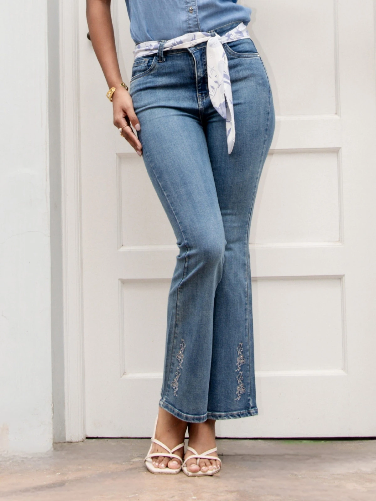 JEANS ALGODÓN FLARE MUJER PARADA 111 VIOLETA - 2
