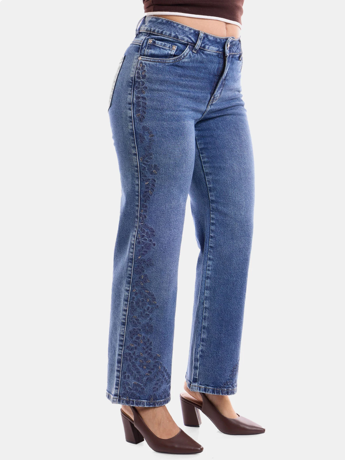 JEANS ALGODÓN STRAIGHT MUJER METAL JEANS BORDADO KATRINA - 5