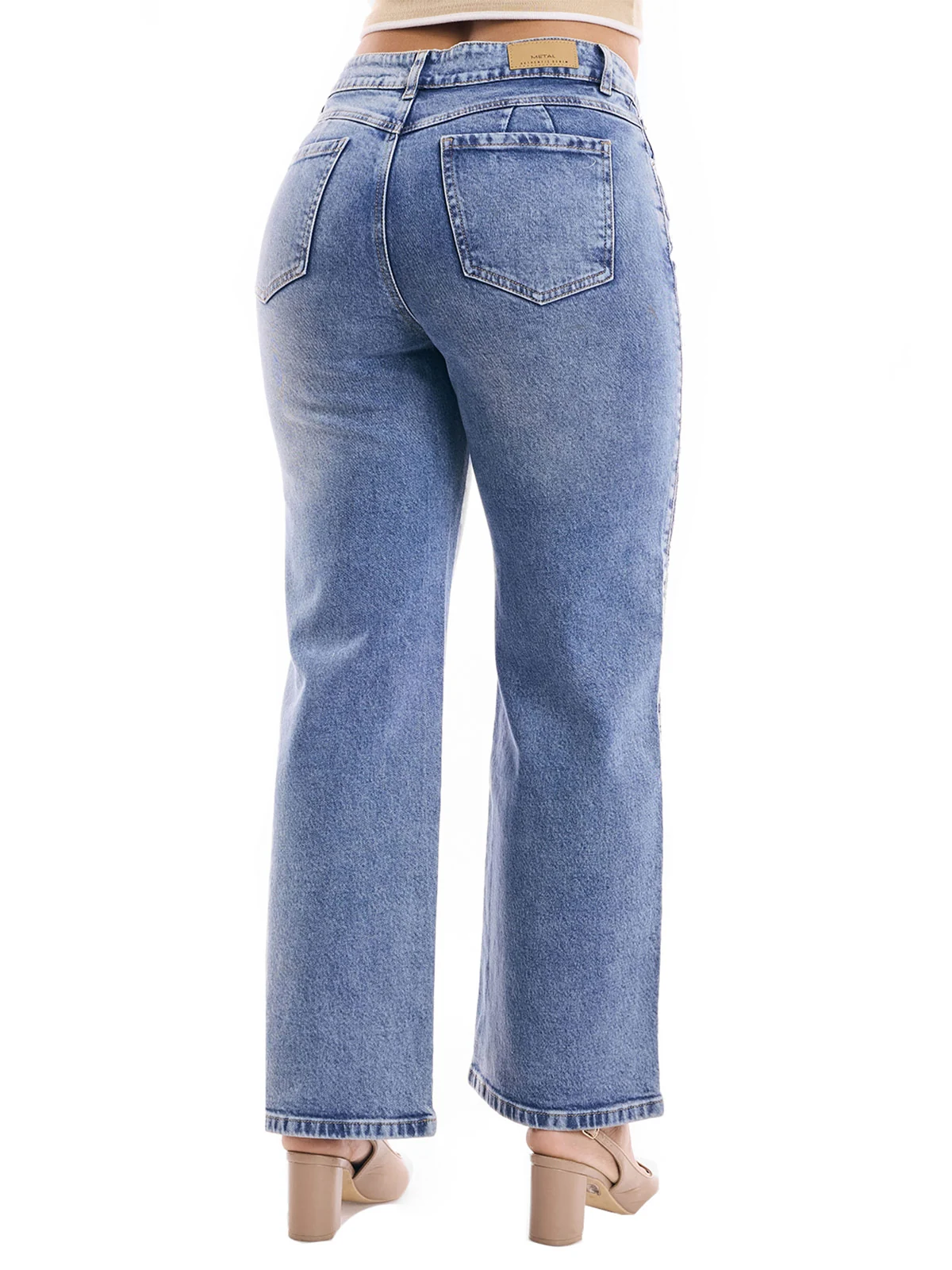 JEANS ALGODÓN STRAIGHT MUJER METAL JEANS BORDADO KATRINA - 3