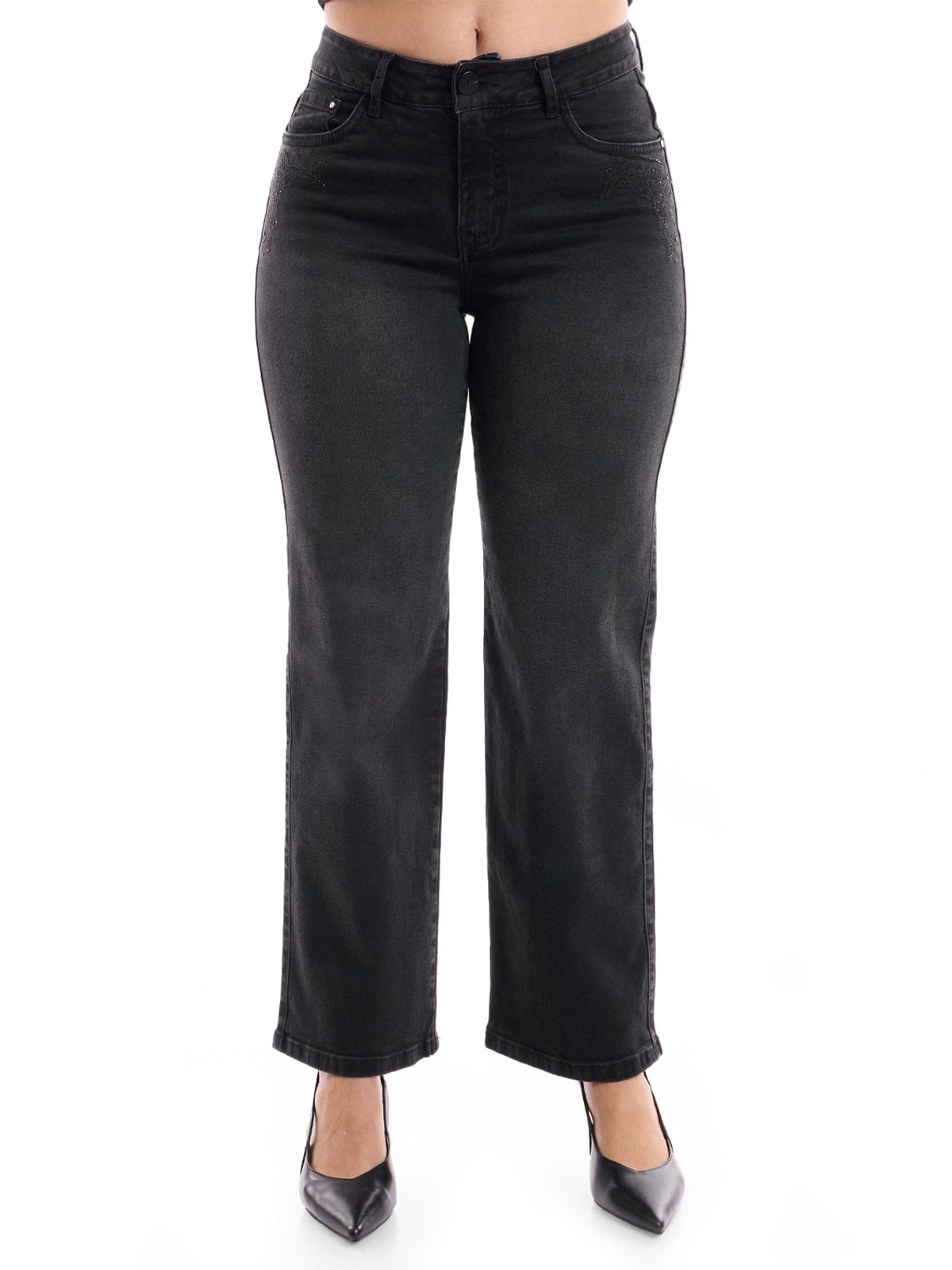 JEANS ALGODÓN STRAIGHT MUJER METAL JEANS BORDADO GUADALUPE - 2