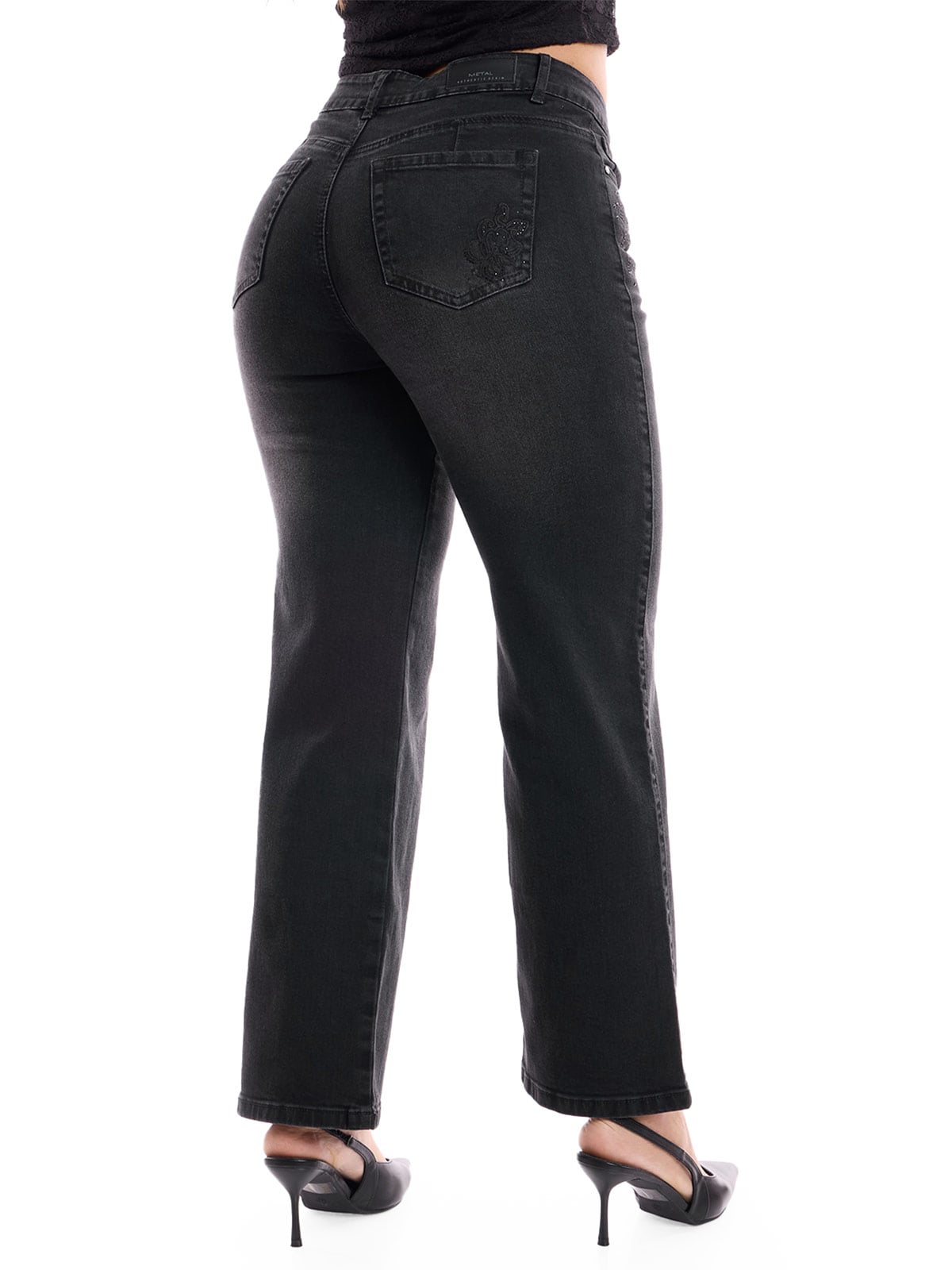 JEANS ALGODÓN STRAIGHT MUJER METAL JEANS BORDADO GUADALUPE - 3