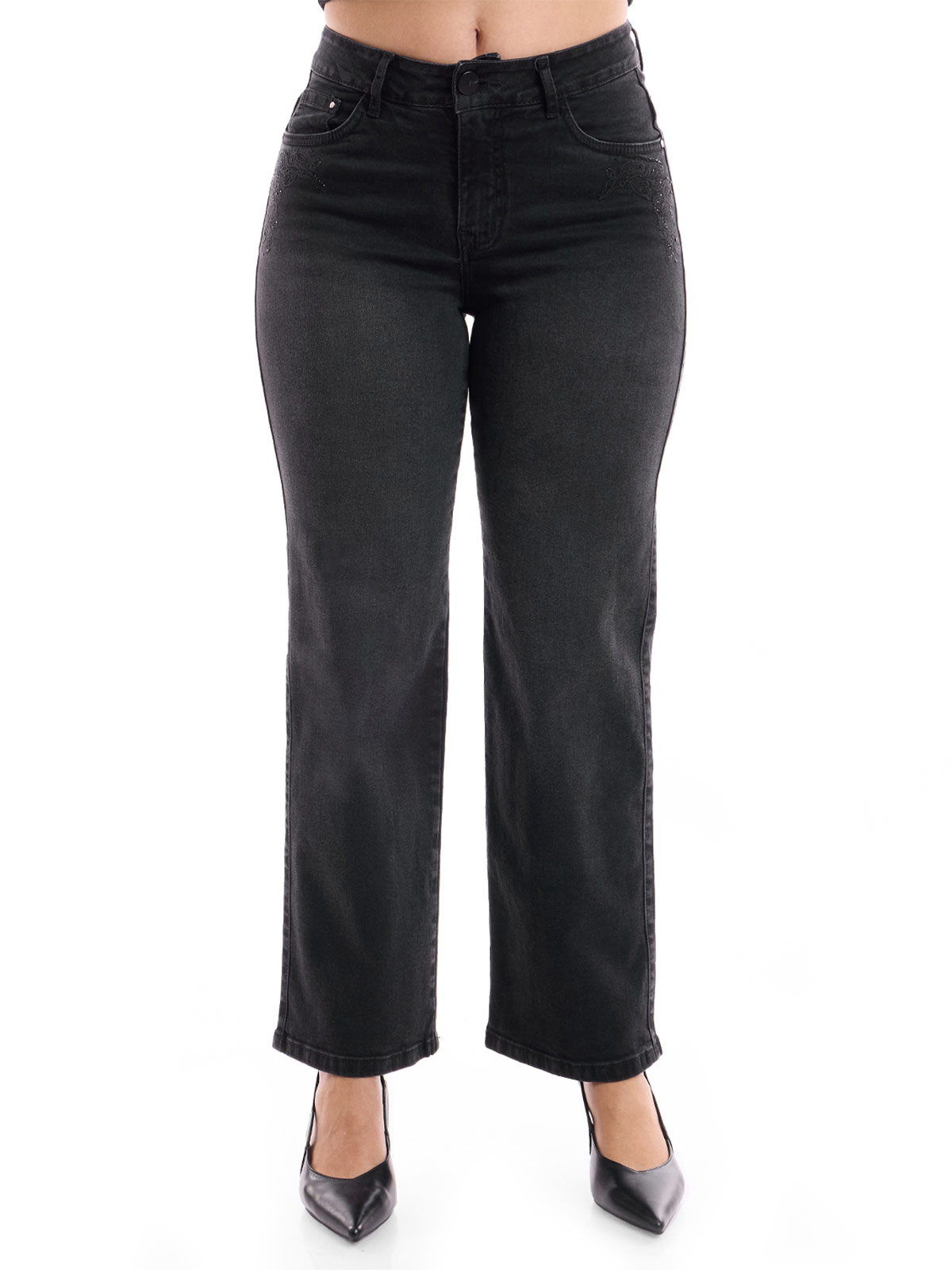 JEANS ALGODÓN STRAIGHT MUJER METAL JEANS BORDADO GUADALUPE - 2