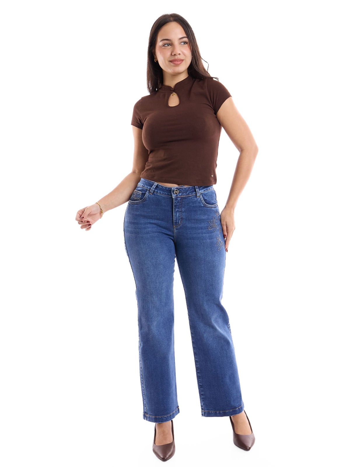 JEANS ALGODÓN STRAIGHT MUJER METAL JEANS AMERICANA - 1