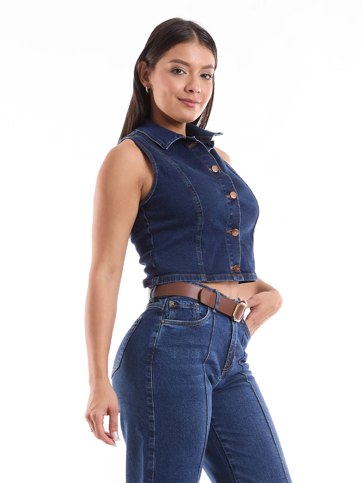 CHALECO MANGA LARGA ALGODÓN MUJER METAL JEANS CALIFORNIA - 1