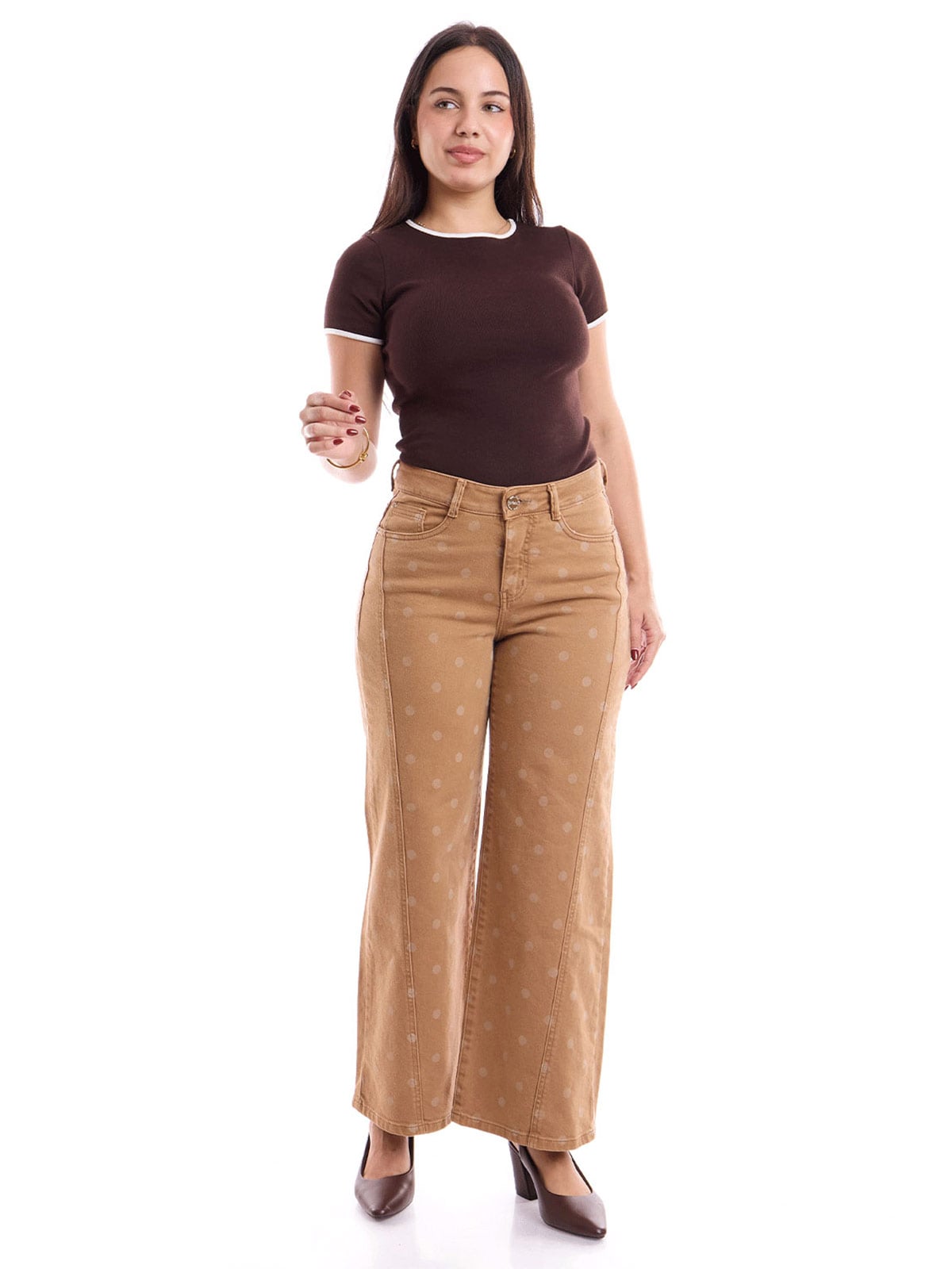 JEANS ALGODÓN WIDE LEG MUJER METAL JEANS LUNARES - 1