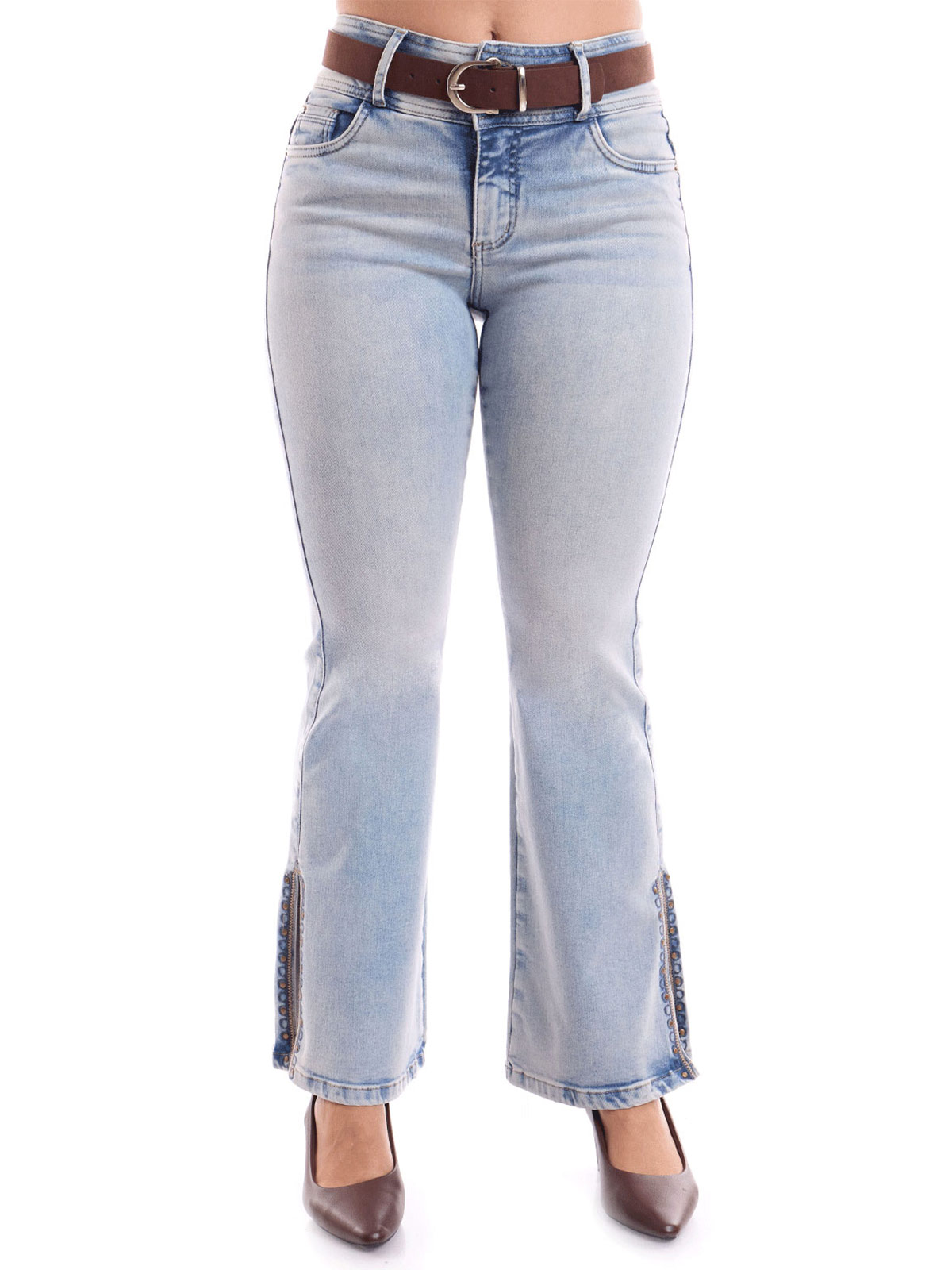 JEANS ALGODÓN FLARE MUJER METAL JEANS ABERTURA EMILIA - 2