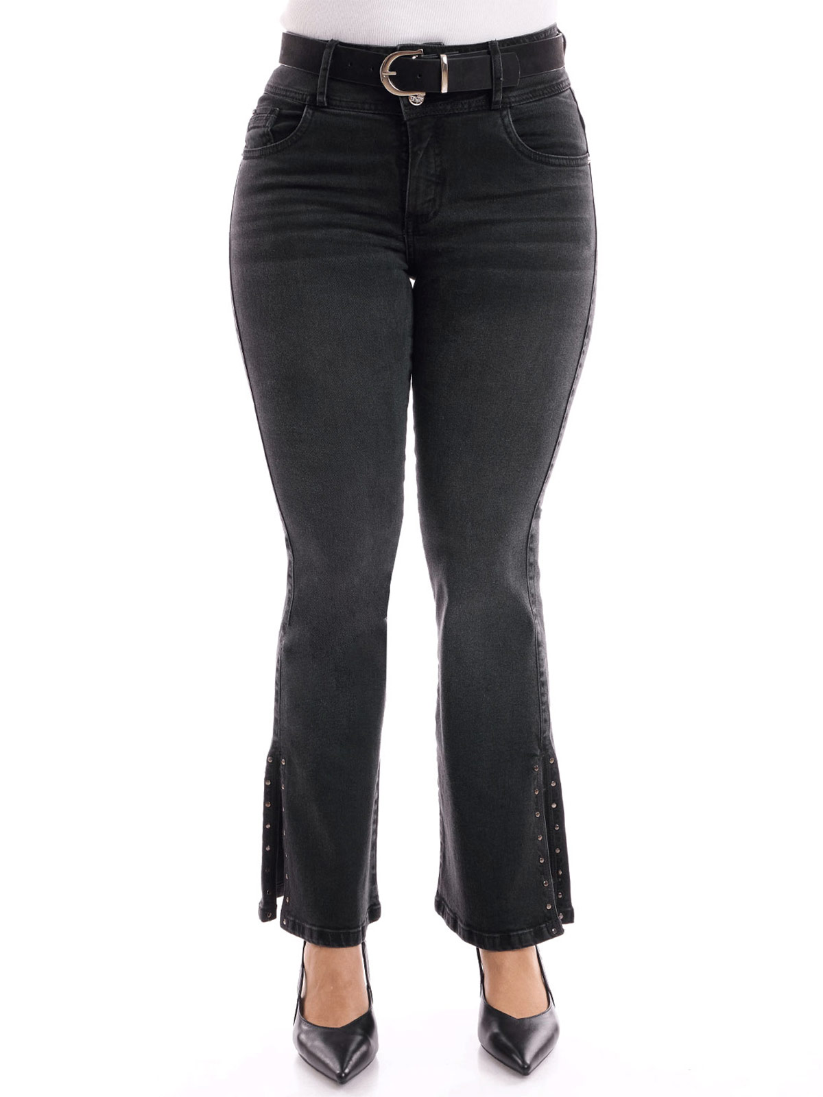 JEANS ALGODÓN FLARE MUJER METAL JEANS ABERTURA EMILIA - 2