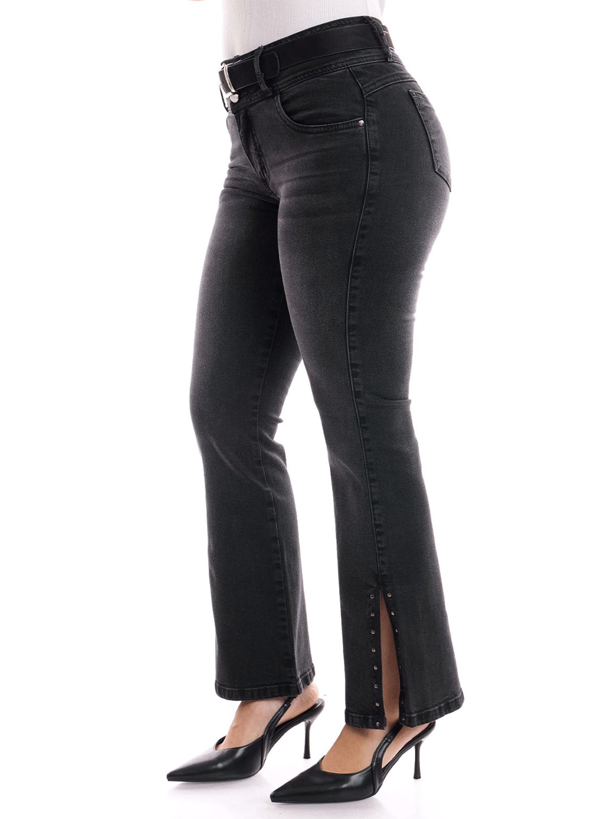 JEANS ALGODÓN FLARE MUJER METAL JEANS ABERTURA EMILIA - 4